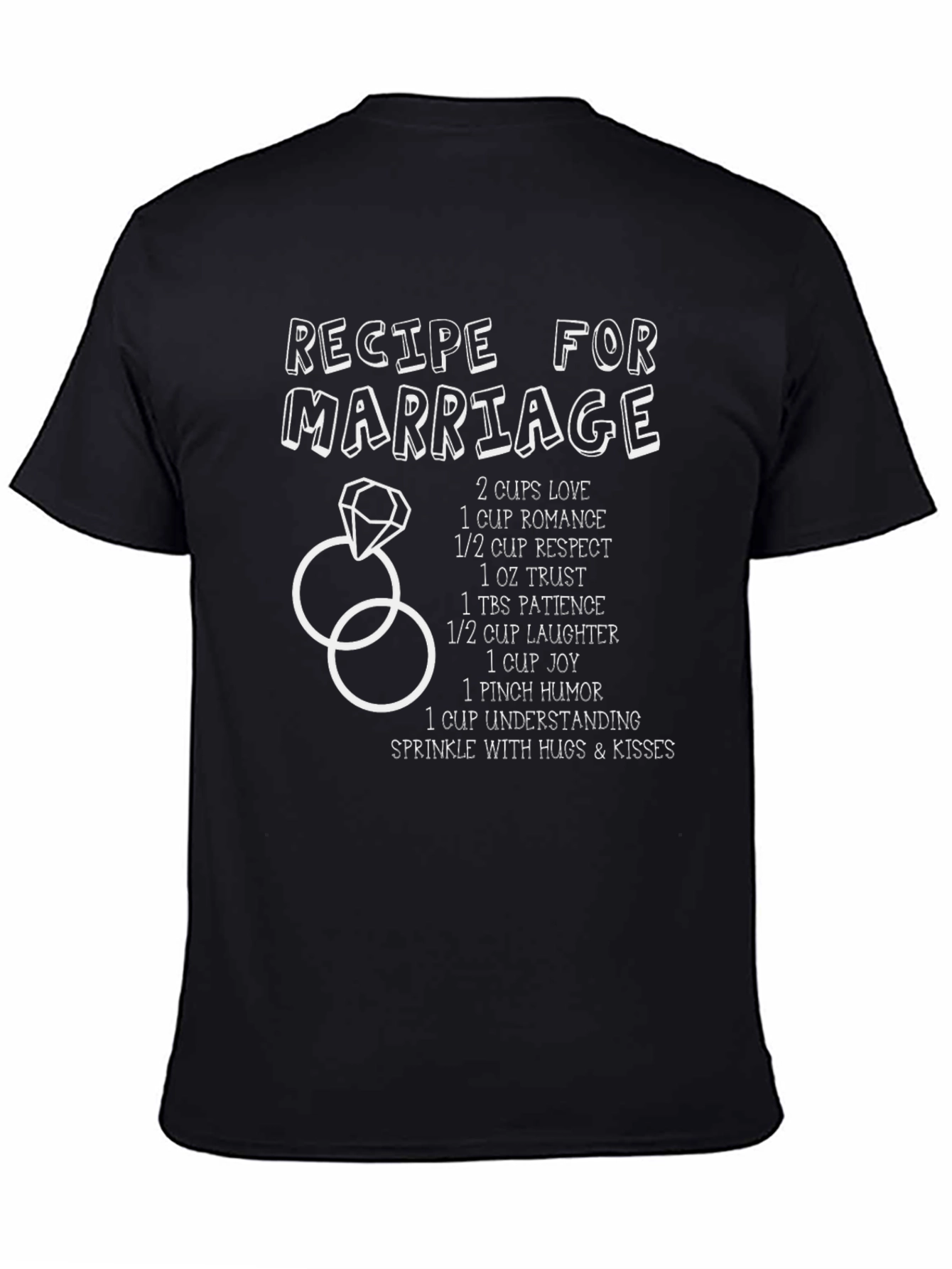 Black Recipe For Marriage Graphic Tee - Funny Wedding T-Shirt view 4