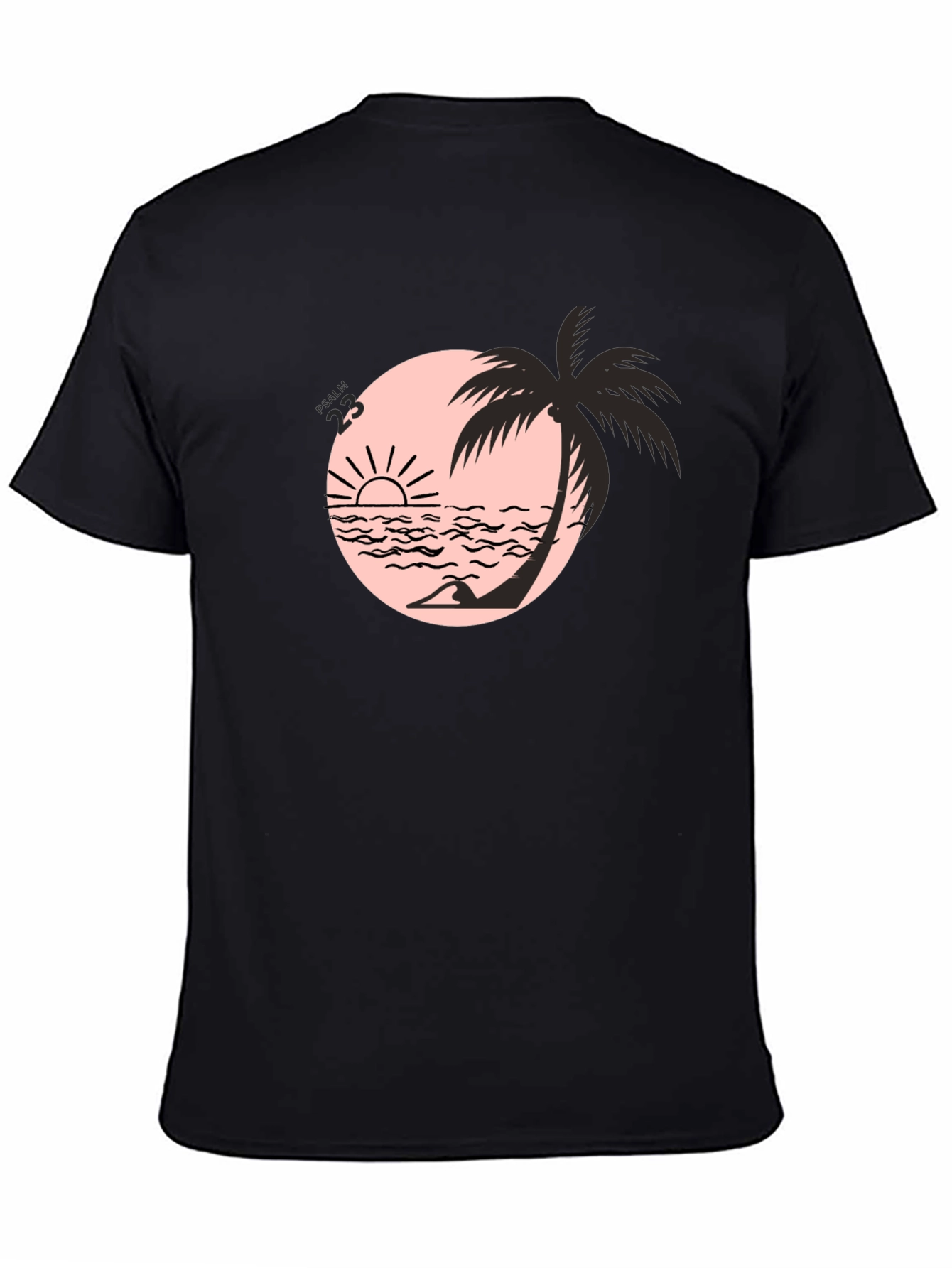 Black Black Beach Palm Graphic Tee view 4