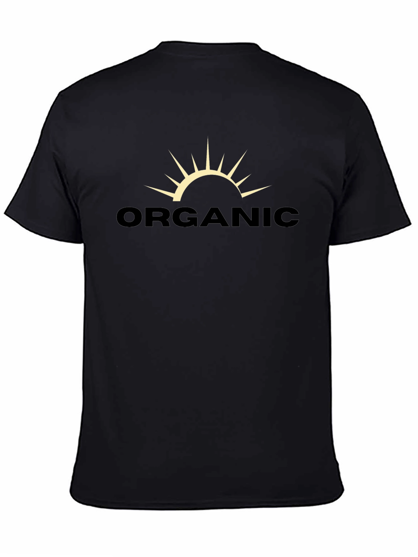 Black Organic Sunburst Graphic Tee - Soft Cotton Comfort view 4
