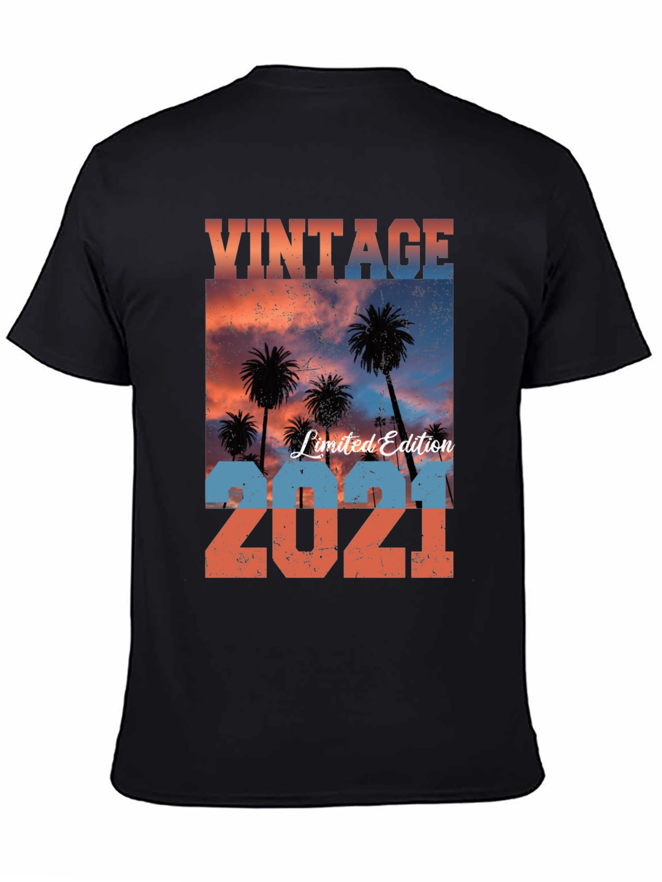 Black Vintage Limited Edition 2021 Palm Tree T-Shirt view 4