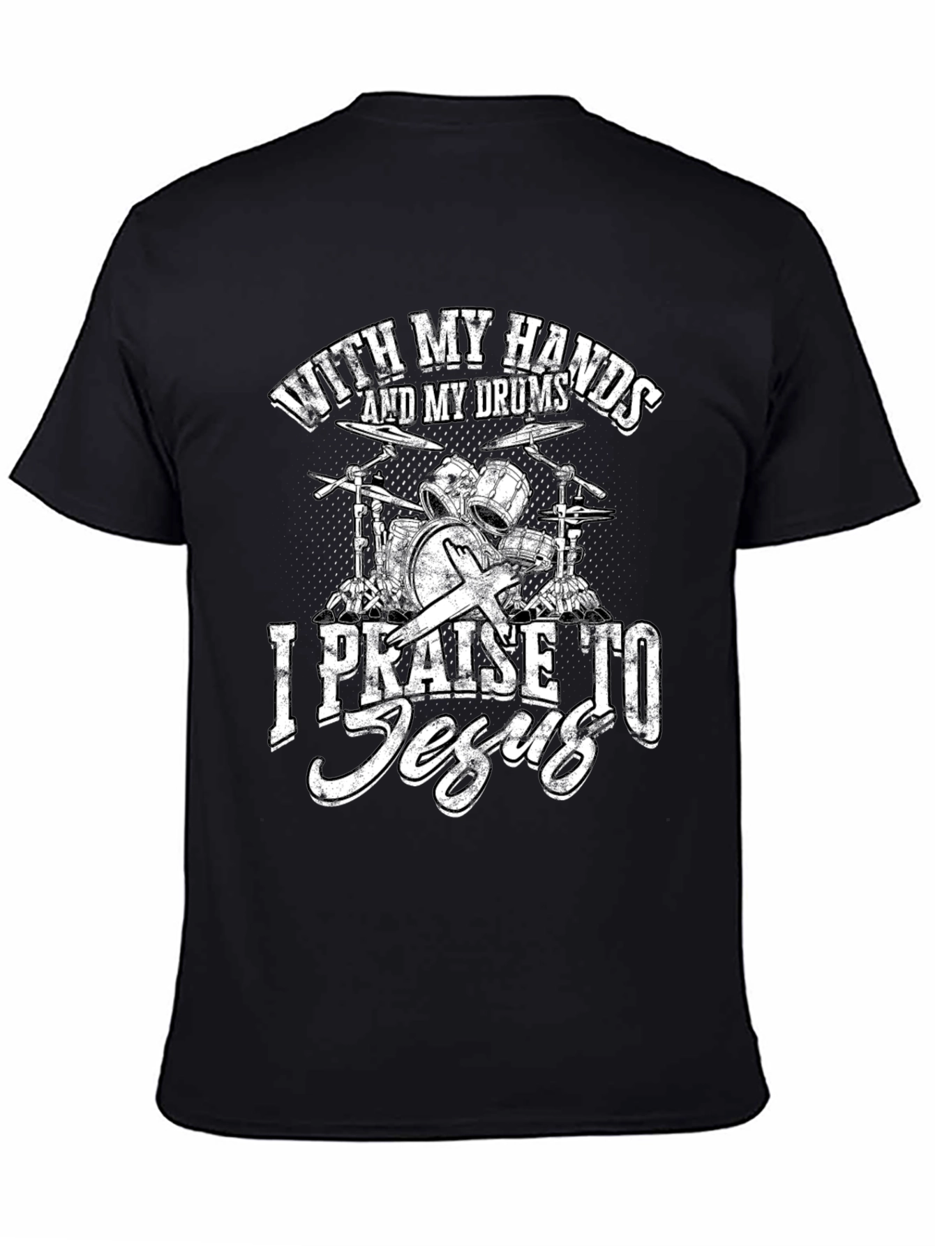 Black Drums and Jesus Graphic T-Shirt view 4