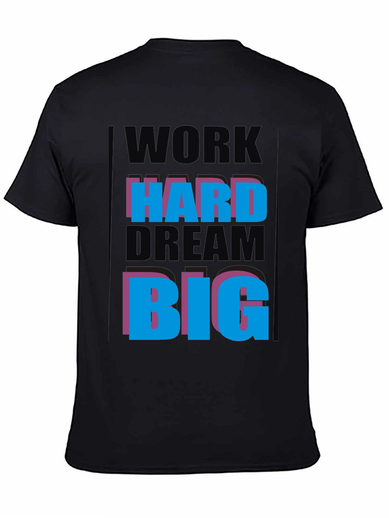 Black Work Hard Dream Big Graphic Tee view 4