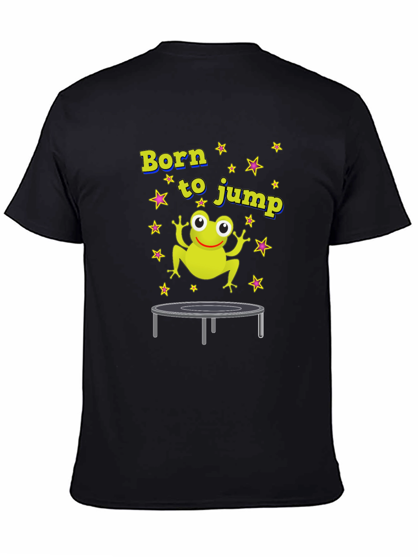 Black Born to Jump Frog T-Shirt view 4