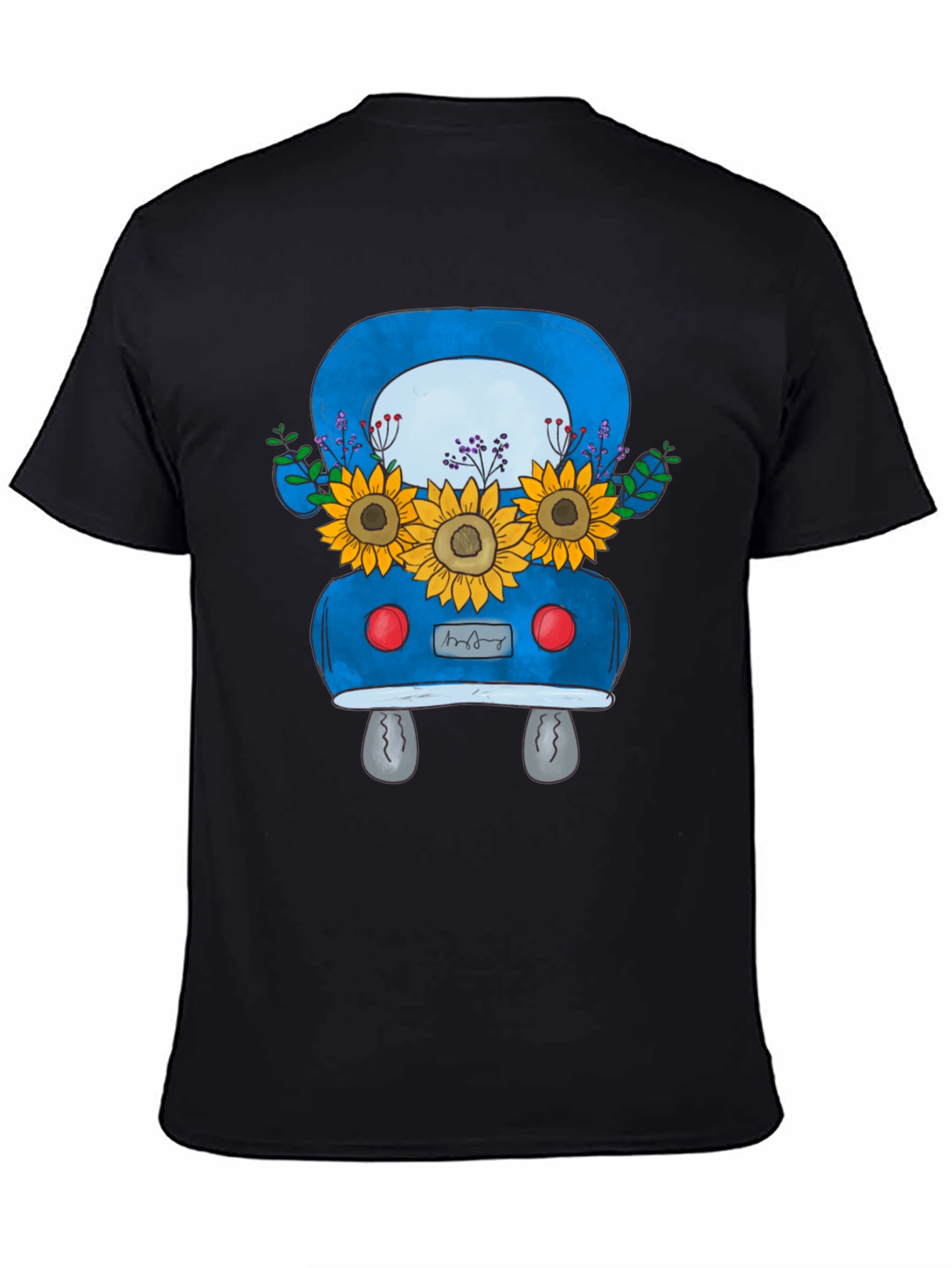 Black Sunflower Truck Graphic Tee - Black view 4