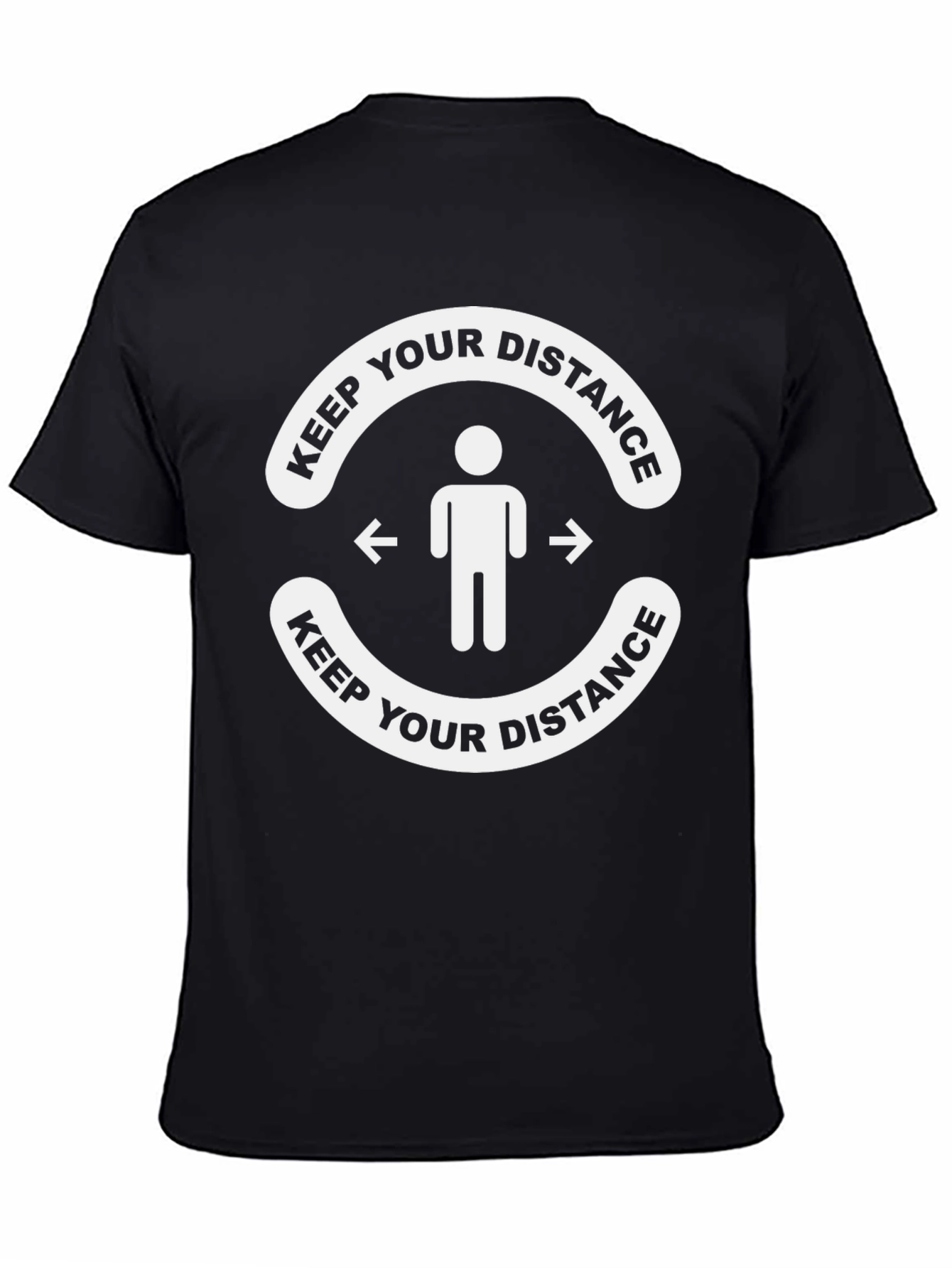 Black Keep Your Distance Graphic Tee - Black view 4