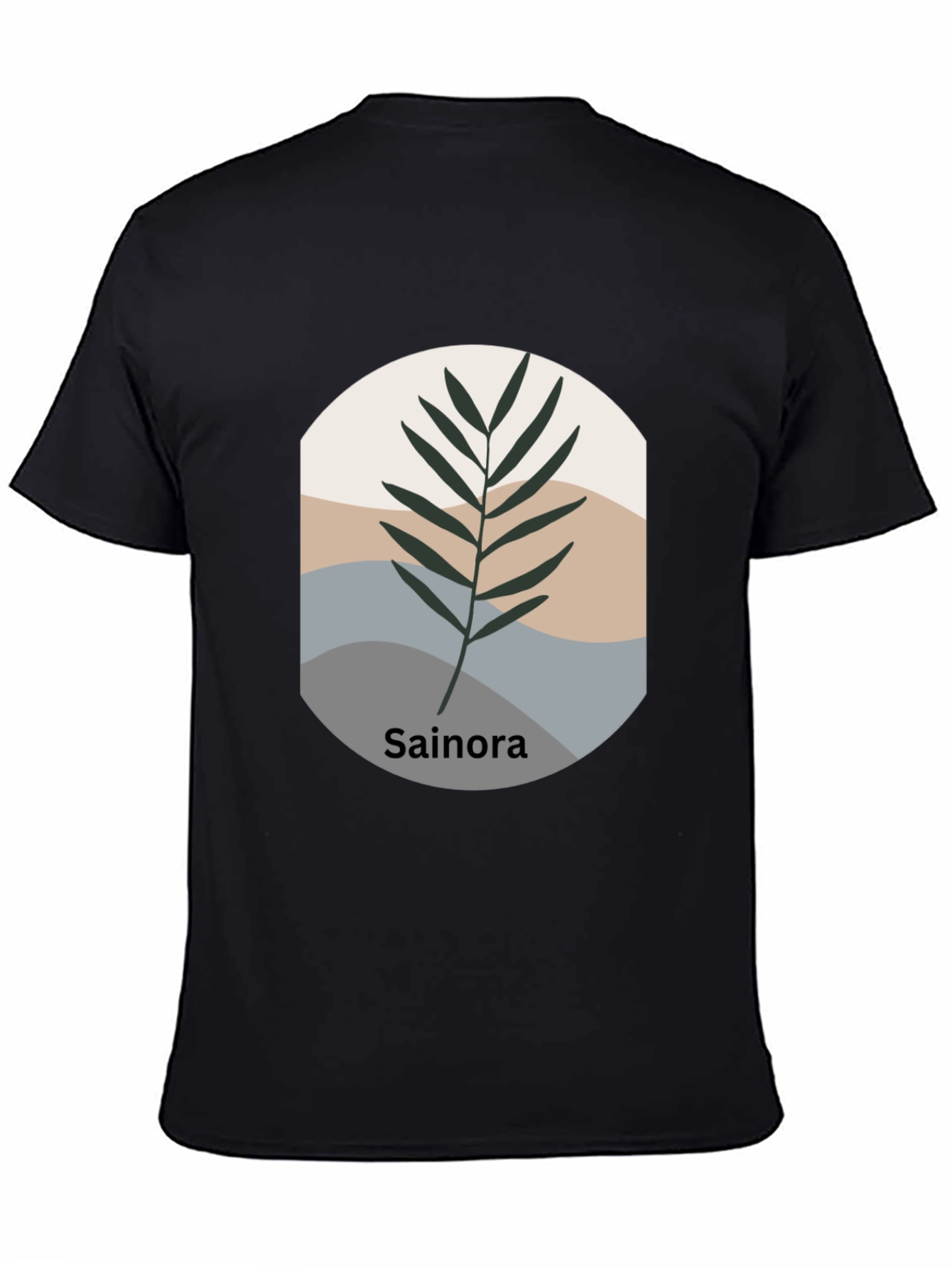 Black Botanical Print Black T-Shirt - Sainora view 4