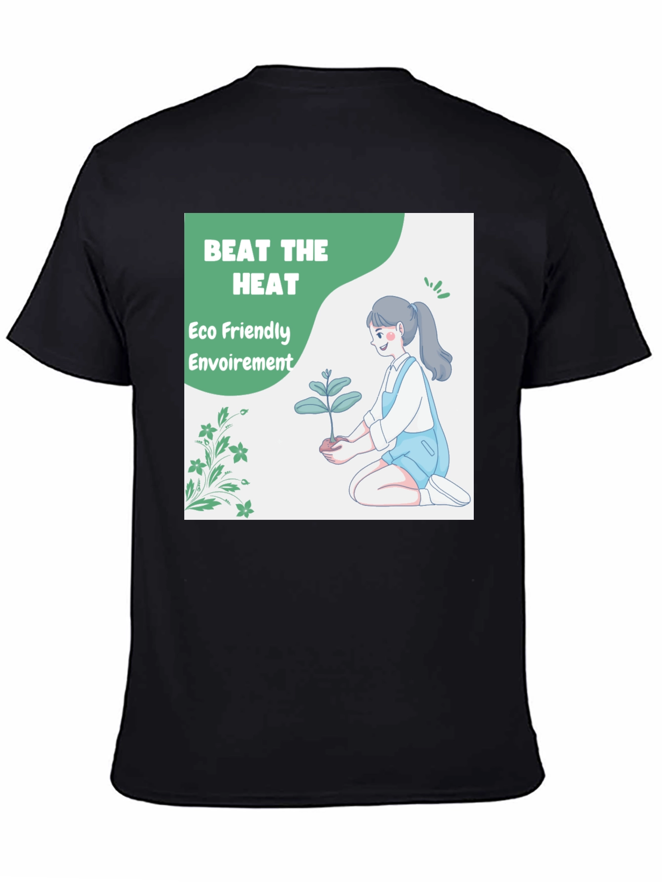 Black Eco Friendly T-Shirt - Beat the Heat view 4