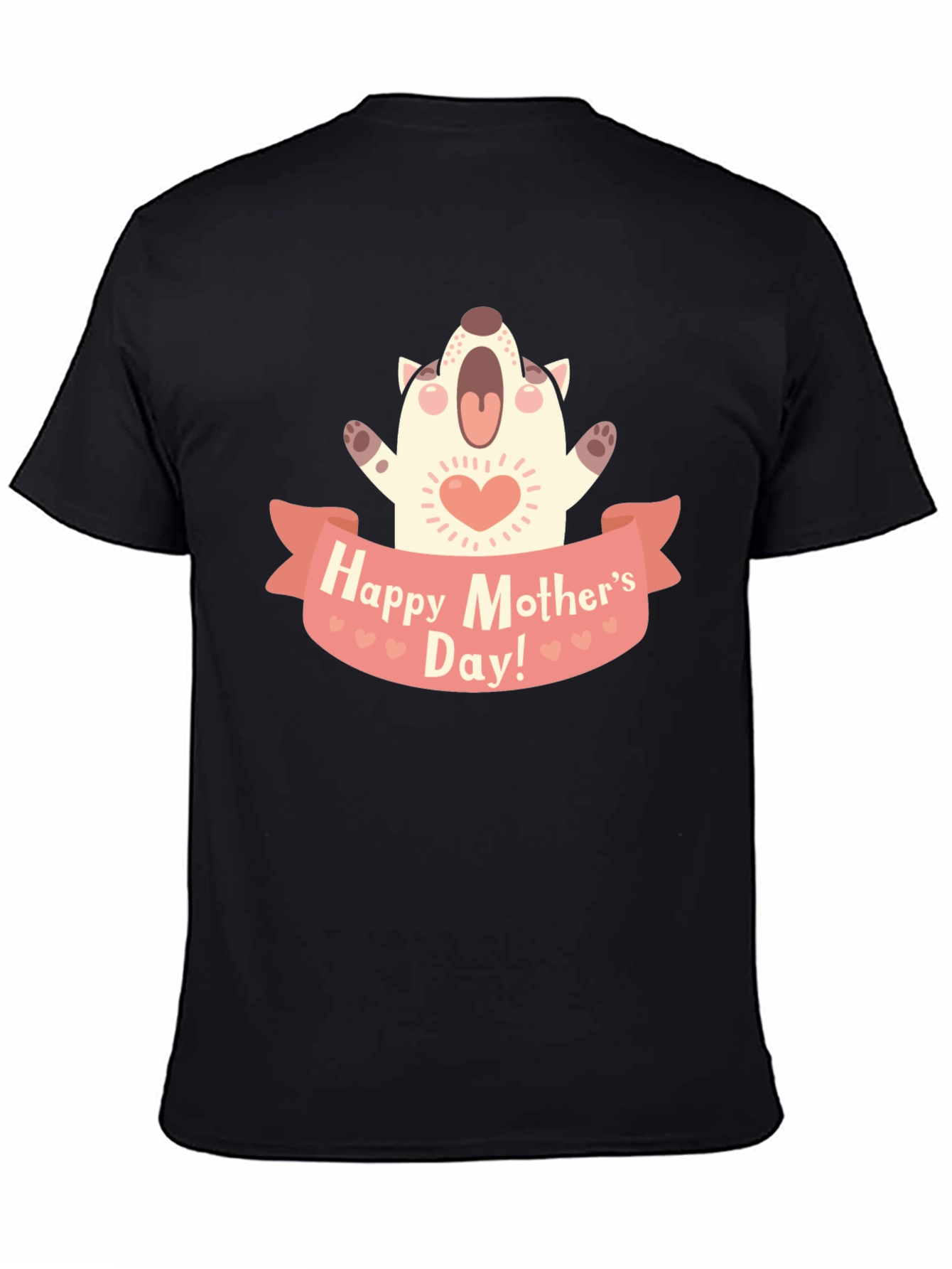 Black Happy Mother's Day Dog Graphic T-Shirt view 4