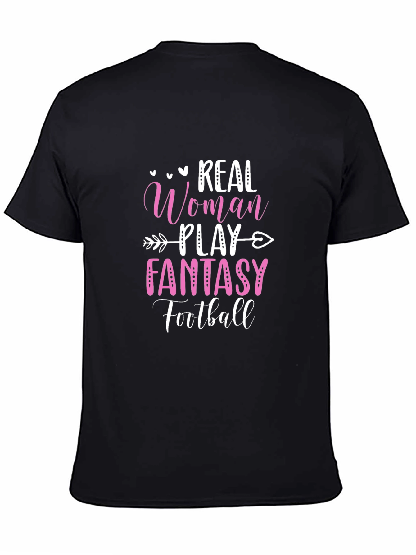 Black Real Woman Play Fantasy Football Graphic Tee view 4