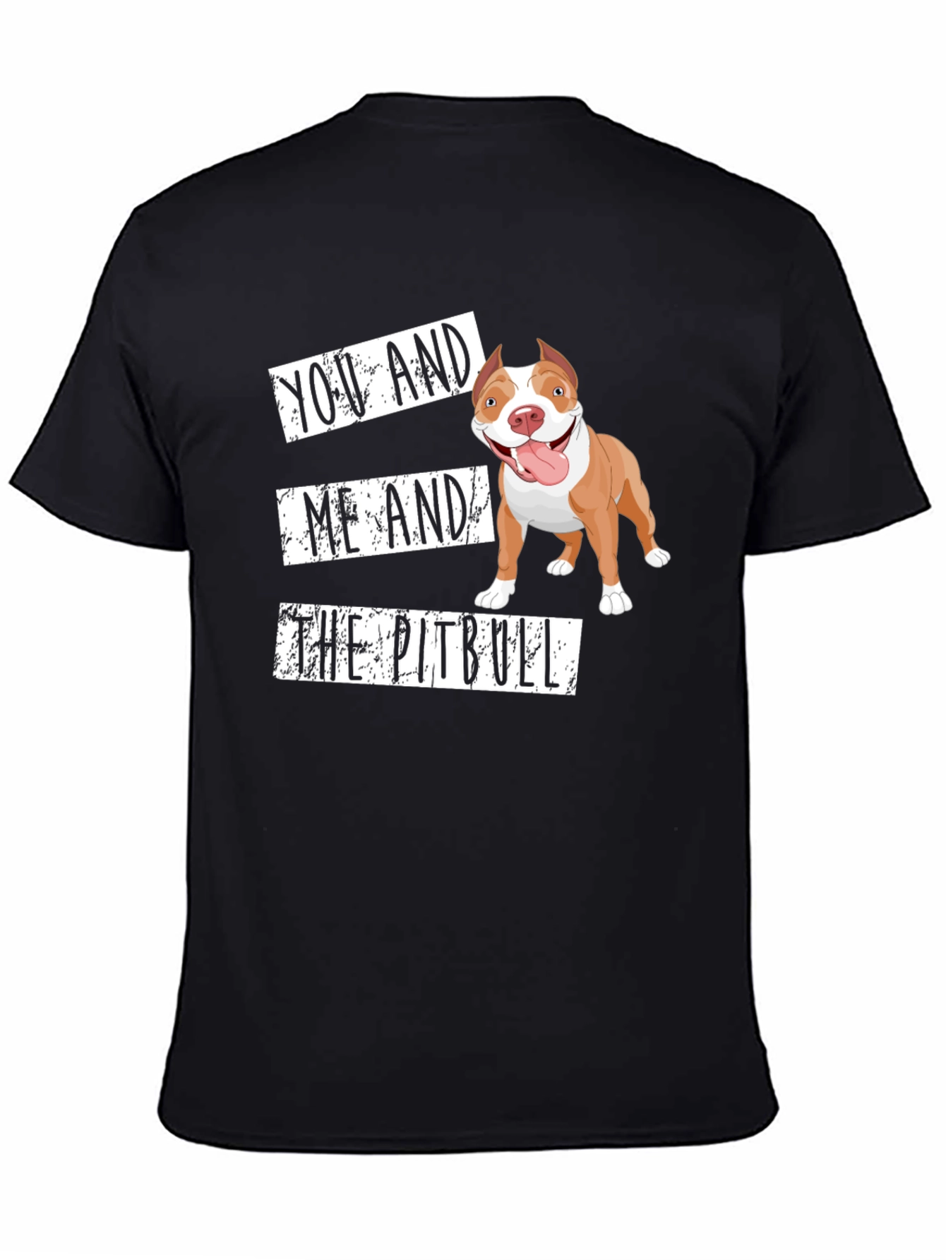 Black You, Me, and The Pitbull T-Shirt -  Unisex Cotton Blend view 4