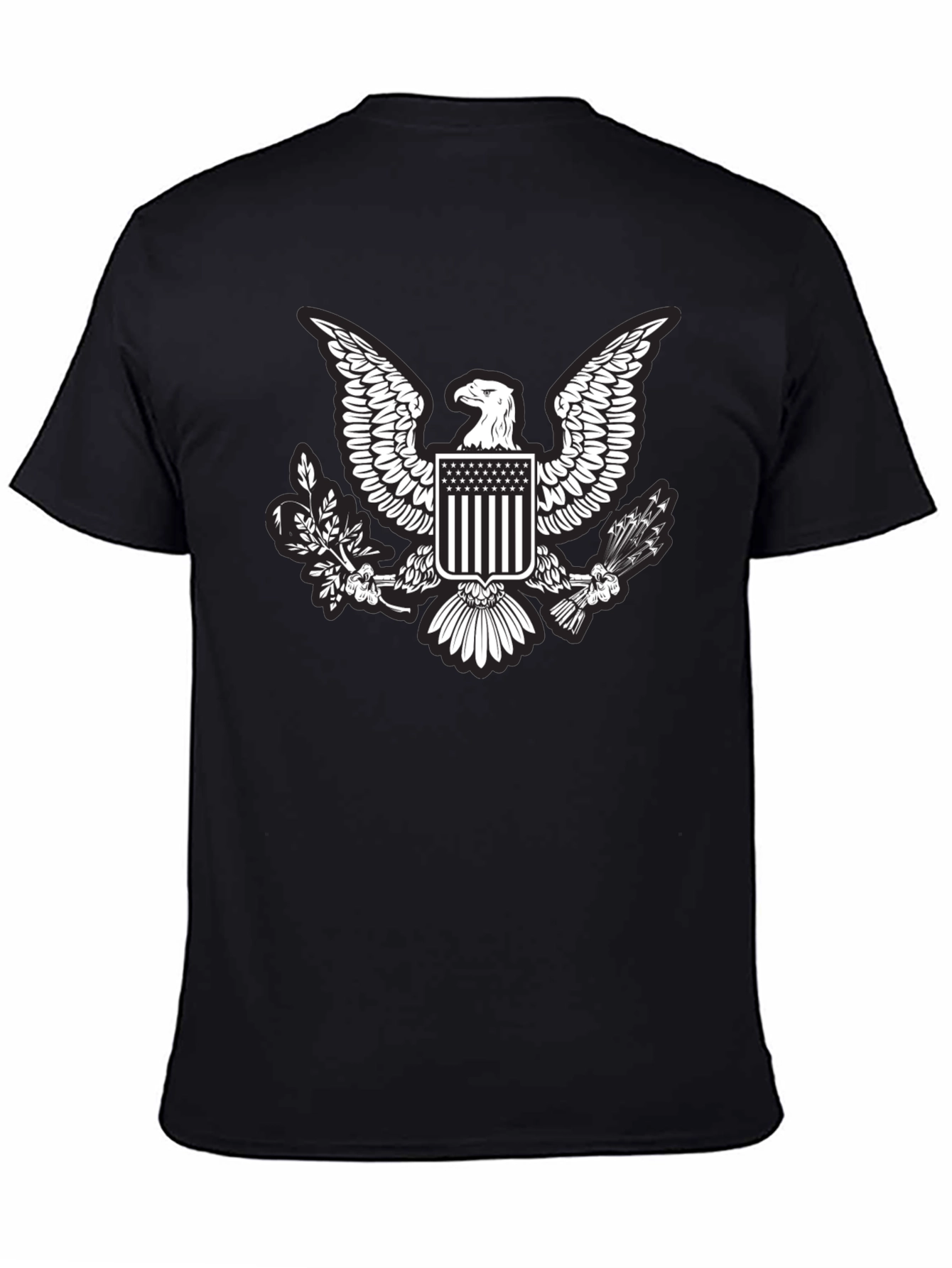 Black Eagle Crest Graphic T-Shirt - Patriotic Design view 4