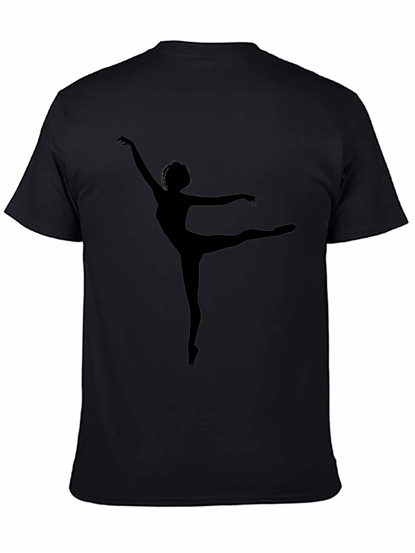 Black Black T-Shirt with Ballerina Silhouette view 4