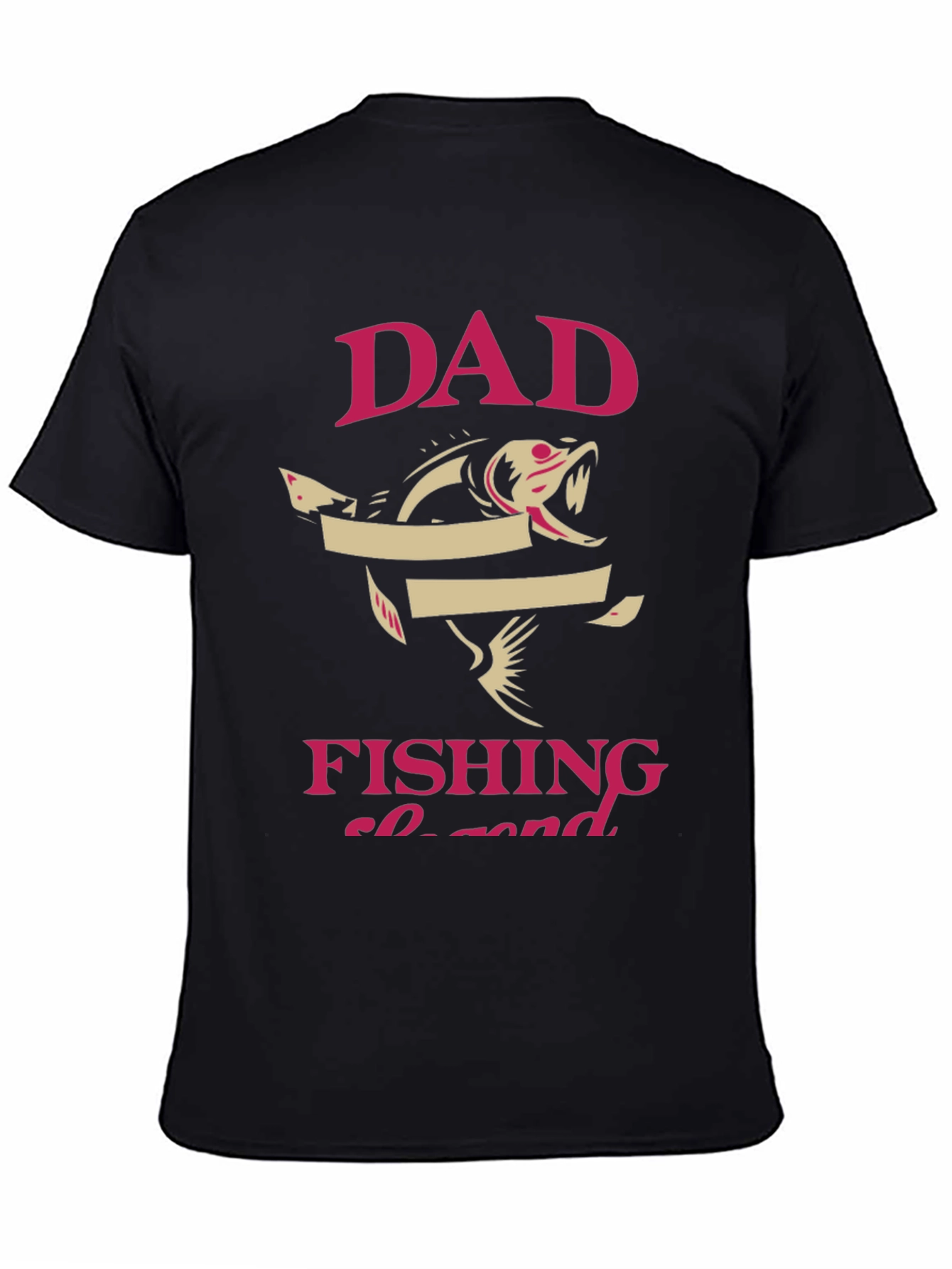 Black Dad Fishing Legend Graphic Tee - Novelty T-Shirt view 4