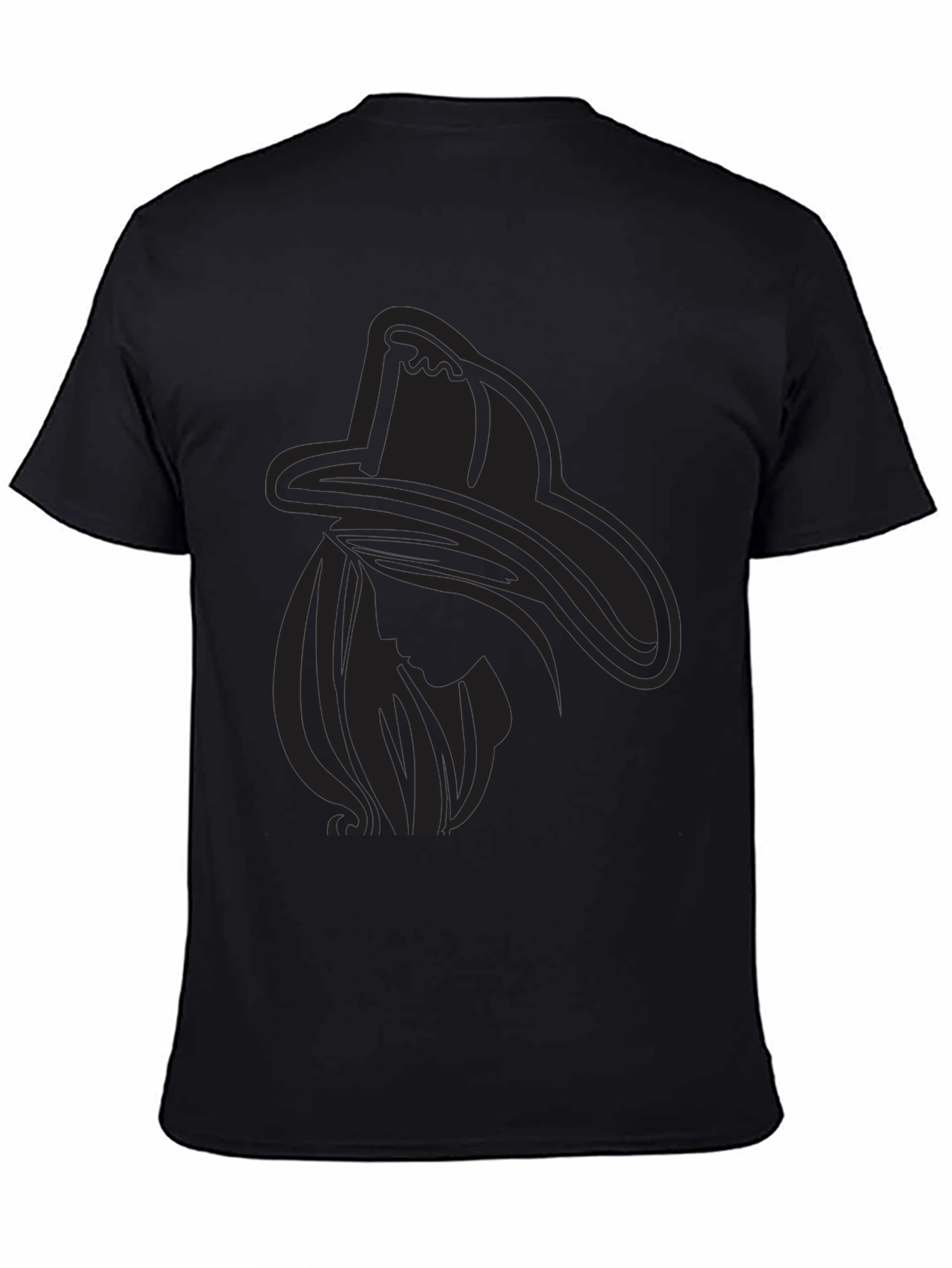 Black Cowgirl Silhouette Graphic Tee - Stylish Black T-Shirt view 4