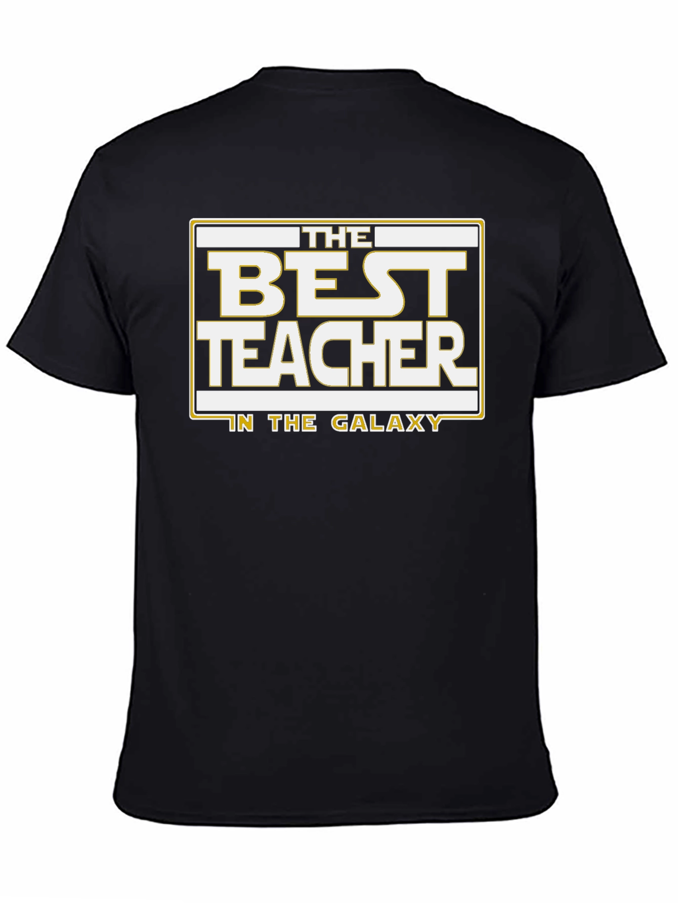 Black Best Teacher in the Galaxy T-Shirt - Black view 4