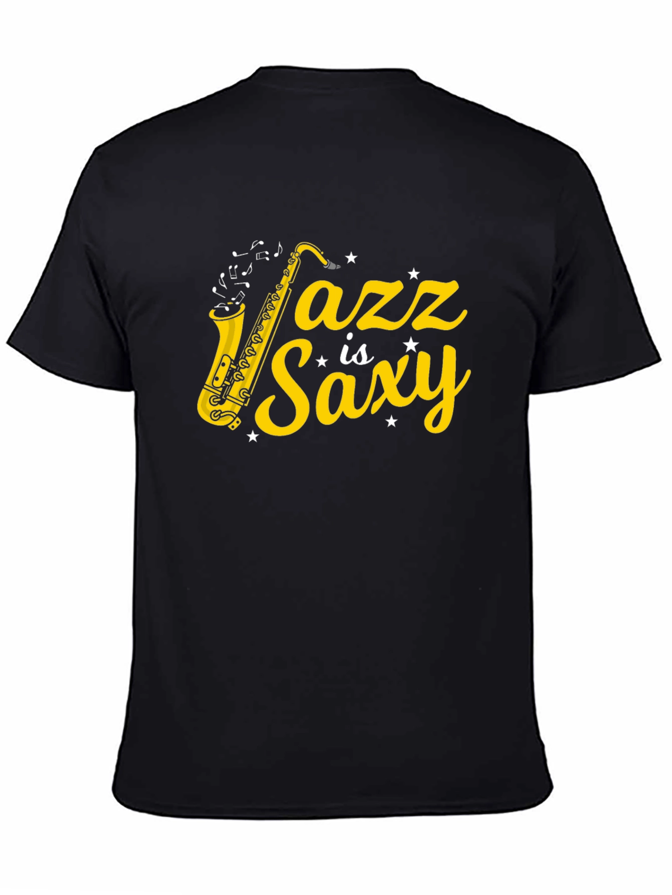 Black Jazz is Saxy Graphic T-Shirt view 4