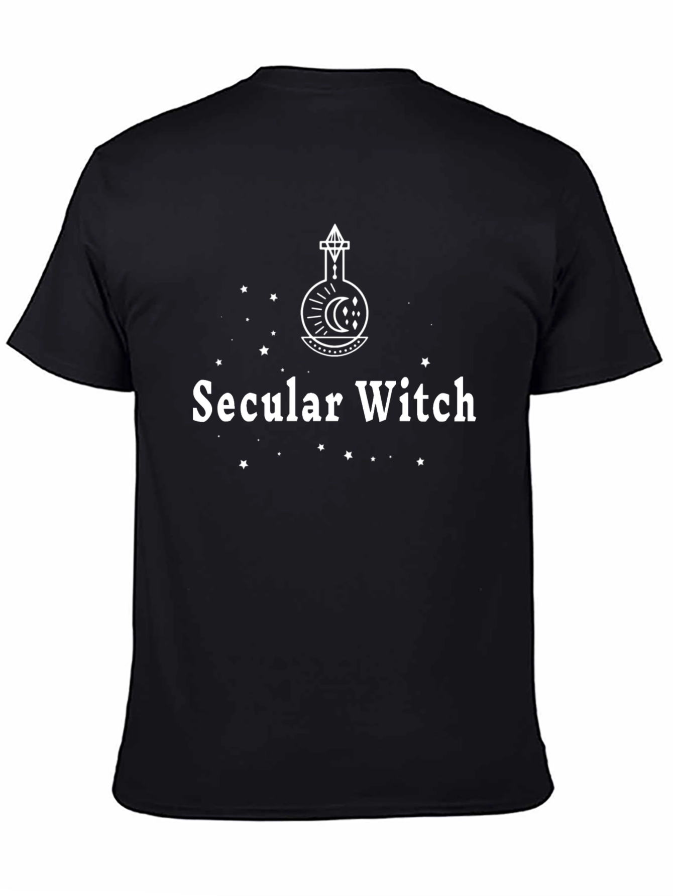 Black Secular Witch Black T-Shirt - Modern Mysticism view 4