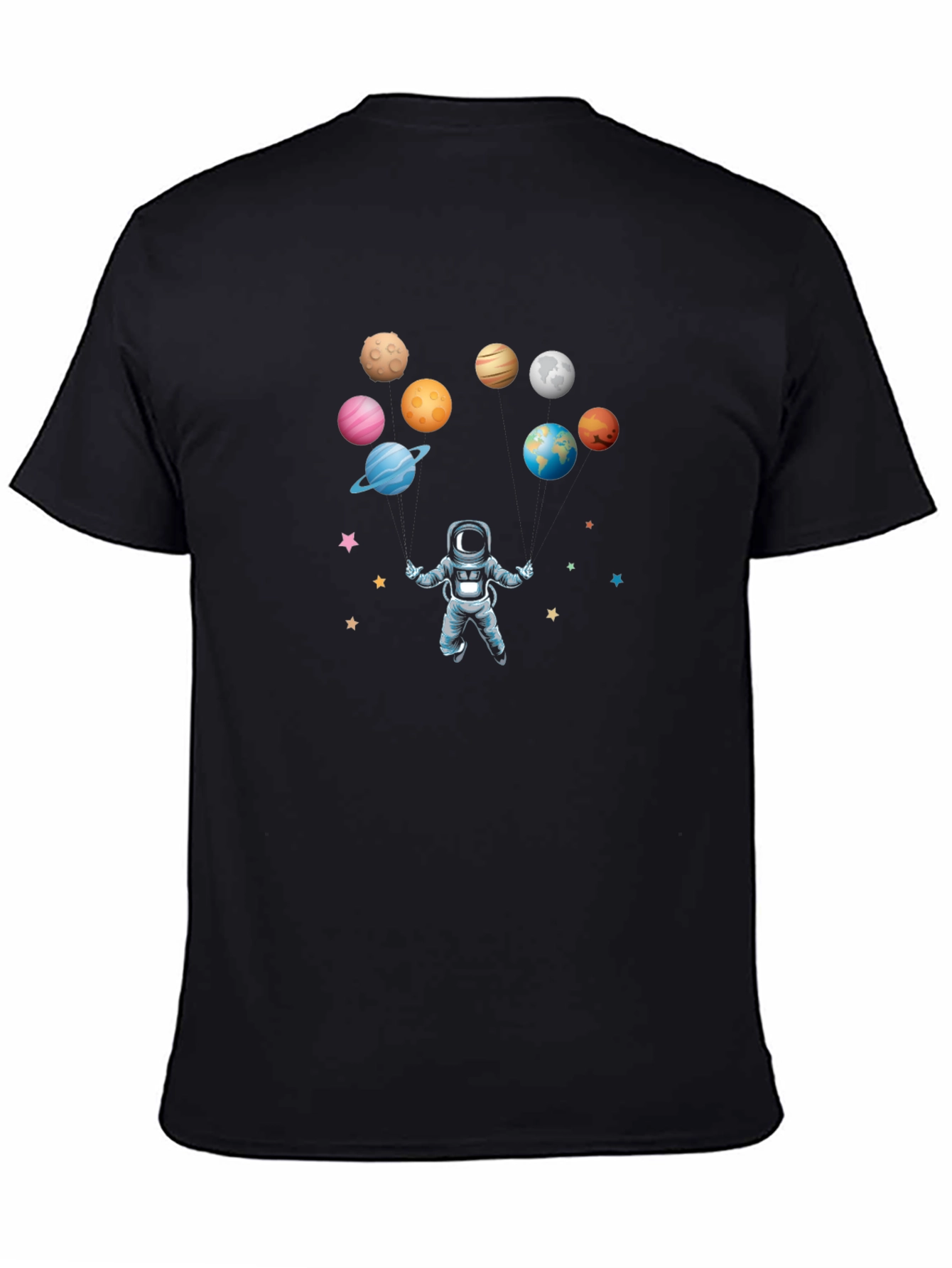 Black Astronaut & Planets Black Graphic Tee view 4