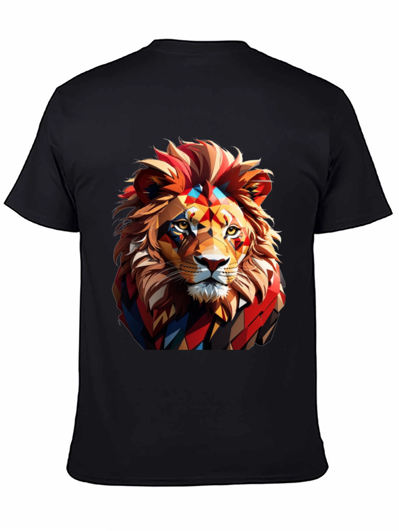 Black Lion Graphic Print Black T-Shirt view 4