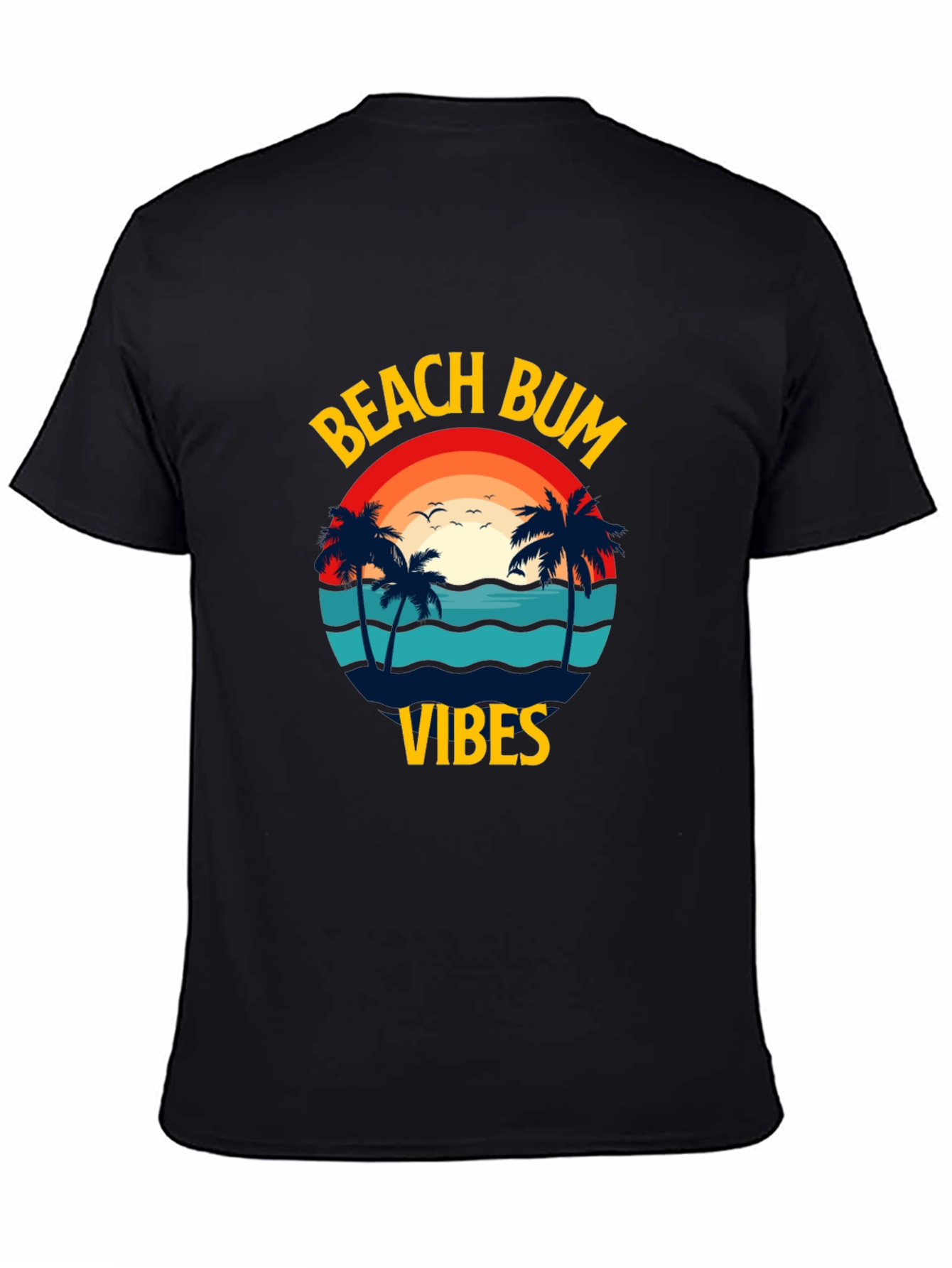Black Beach Bum Vibes Graphic T-Shirt view 4