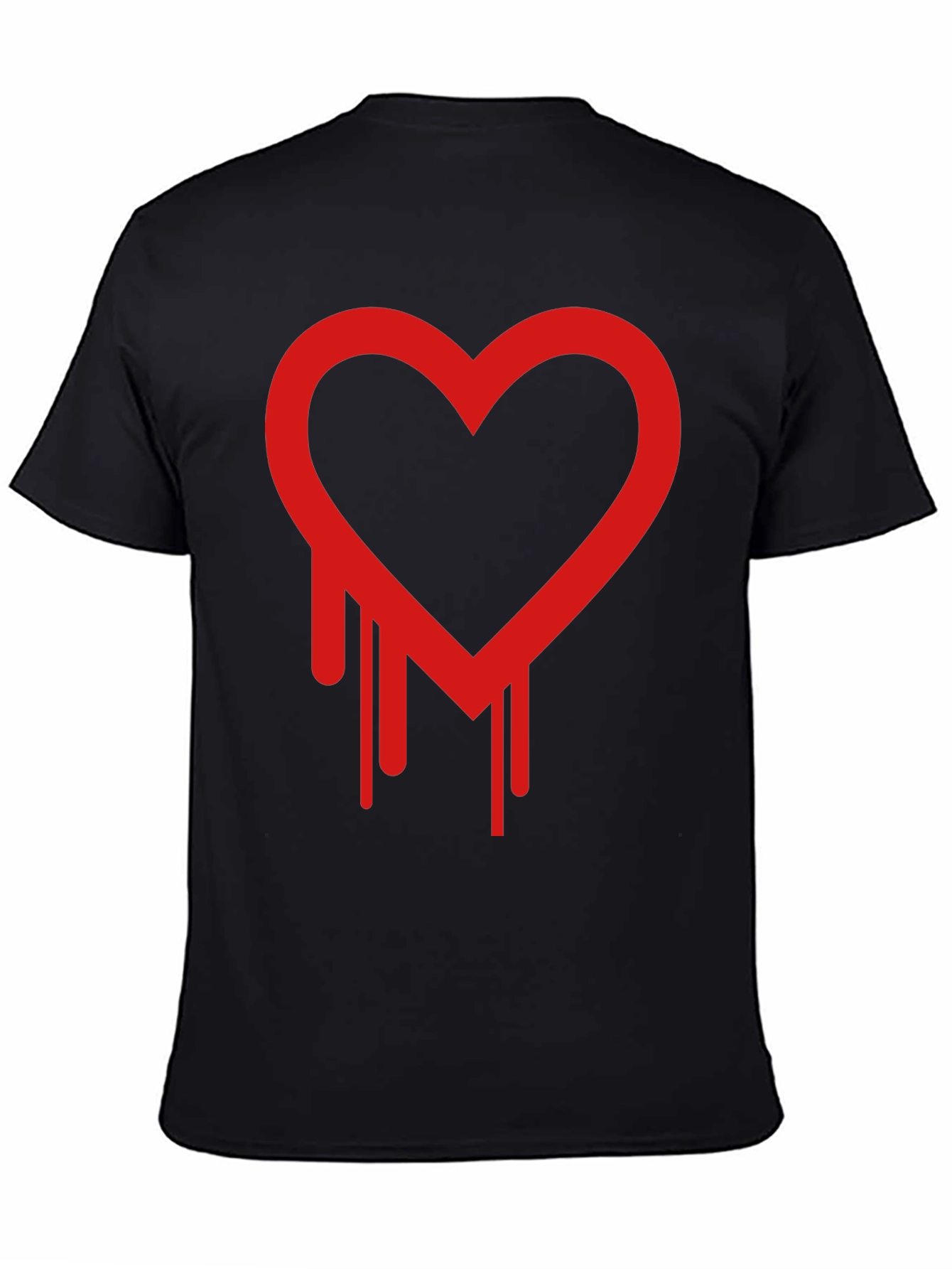 Black Dripping Heart Graphic Black T-Shirt view 4
