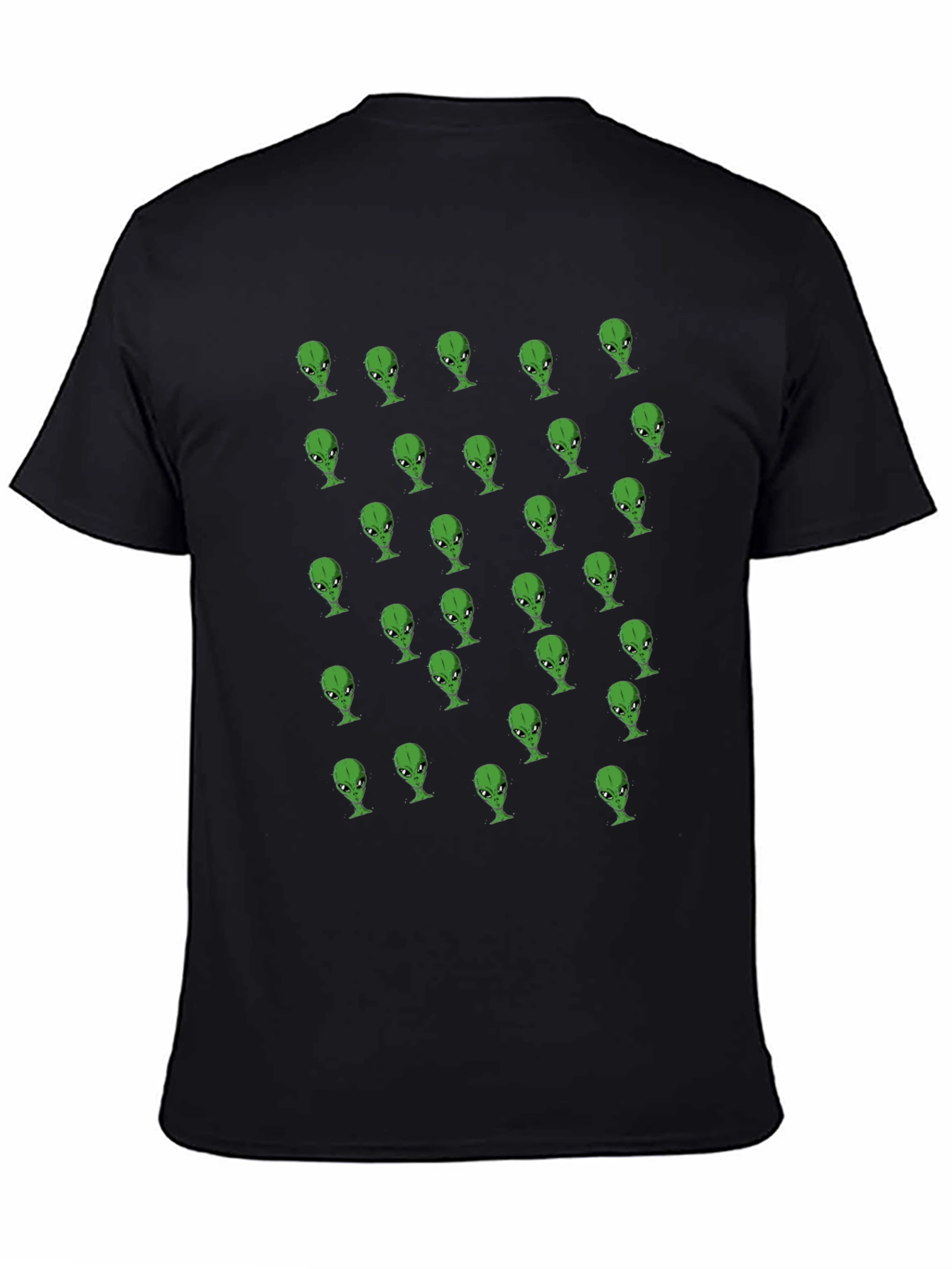 Black Alien Heads Black T-Shirt view 4