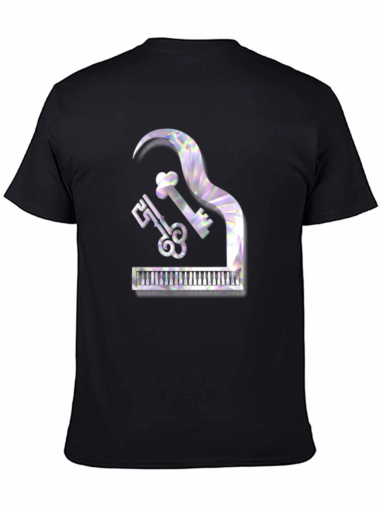 Black Piano Keys & Music Note T-Shirt - Stylish Musical Tee view 4