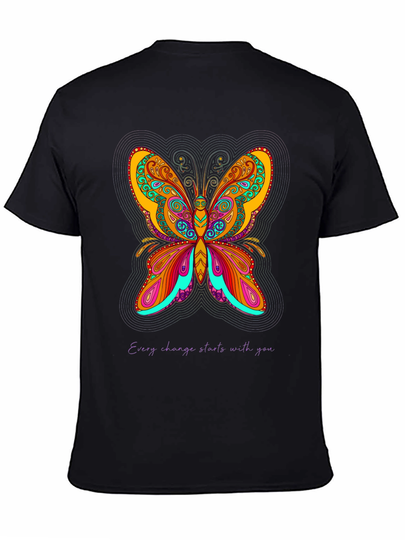 Black Butterfly Change T-Shirt view 4