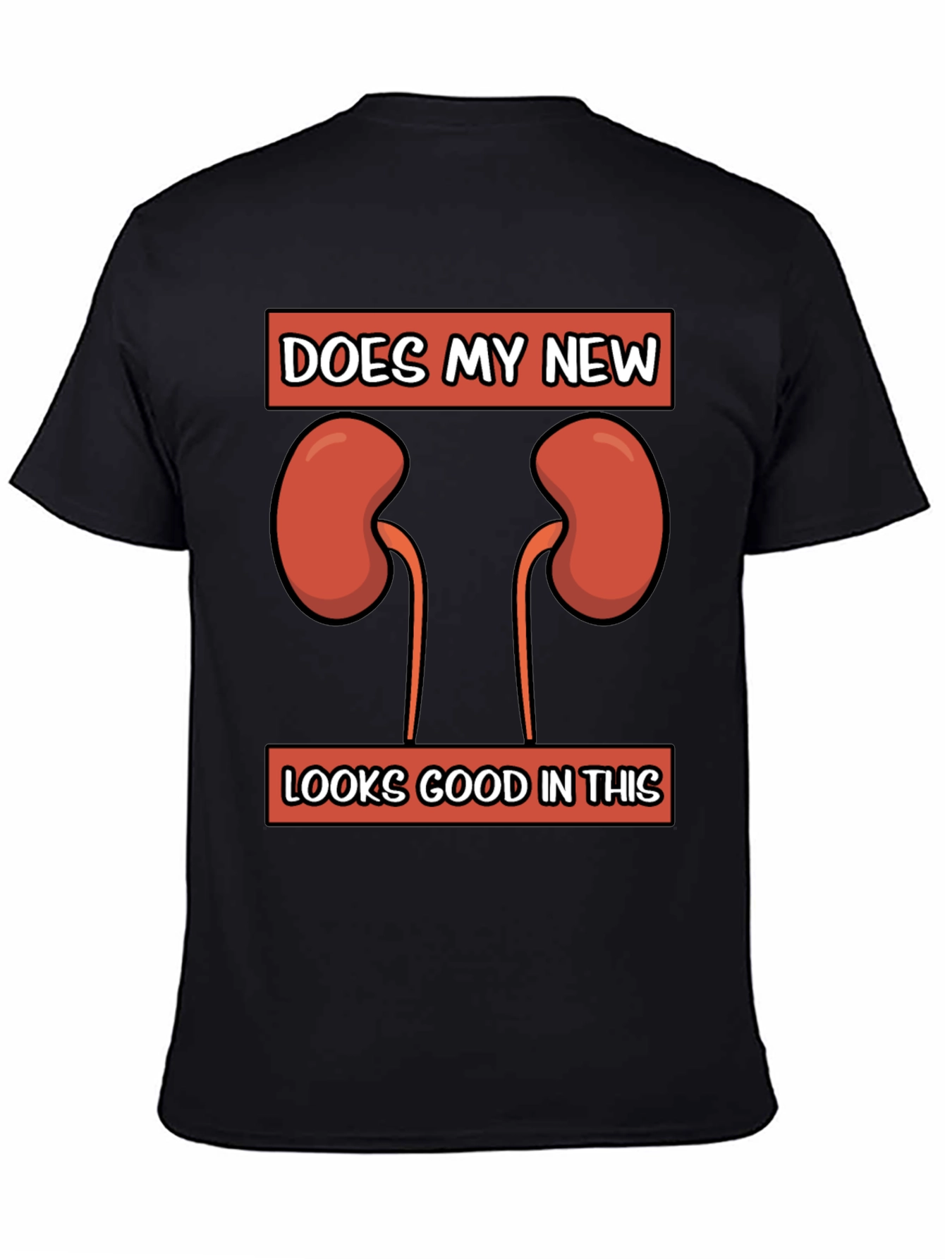Black Kidney Graphic Novelty T-Shirt view 4