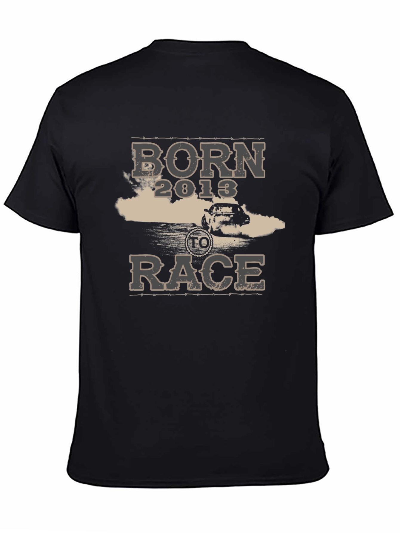 Black Born to Race T-Shirt - Car Enthusiast Apparel view 4