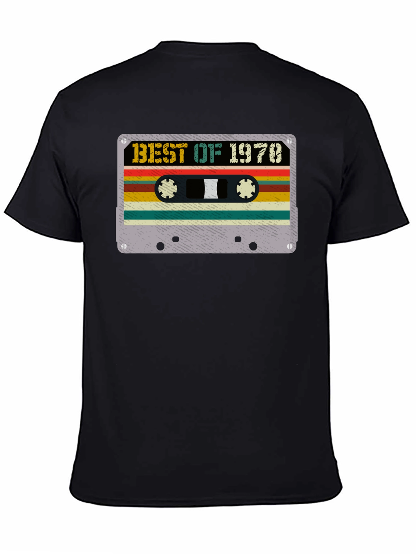 Black Best of 1970 Cassette Tape Graphic T-Shirt view 4