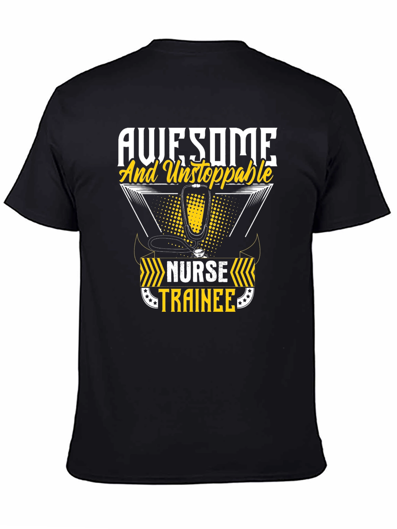 Black Awesome Nurse Trainee Graphic Tee view 4