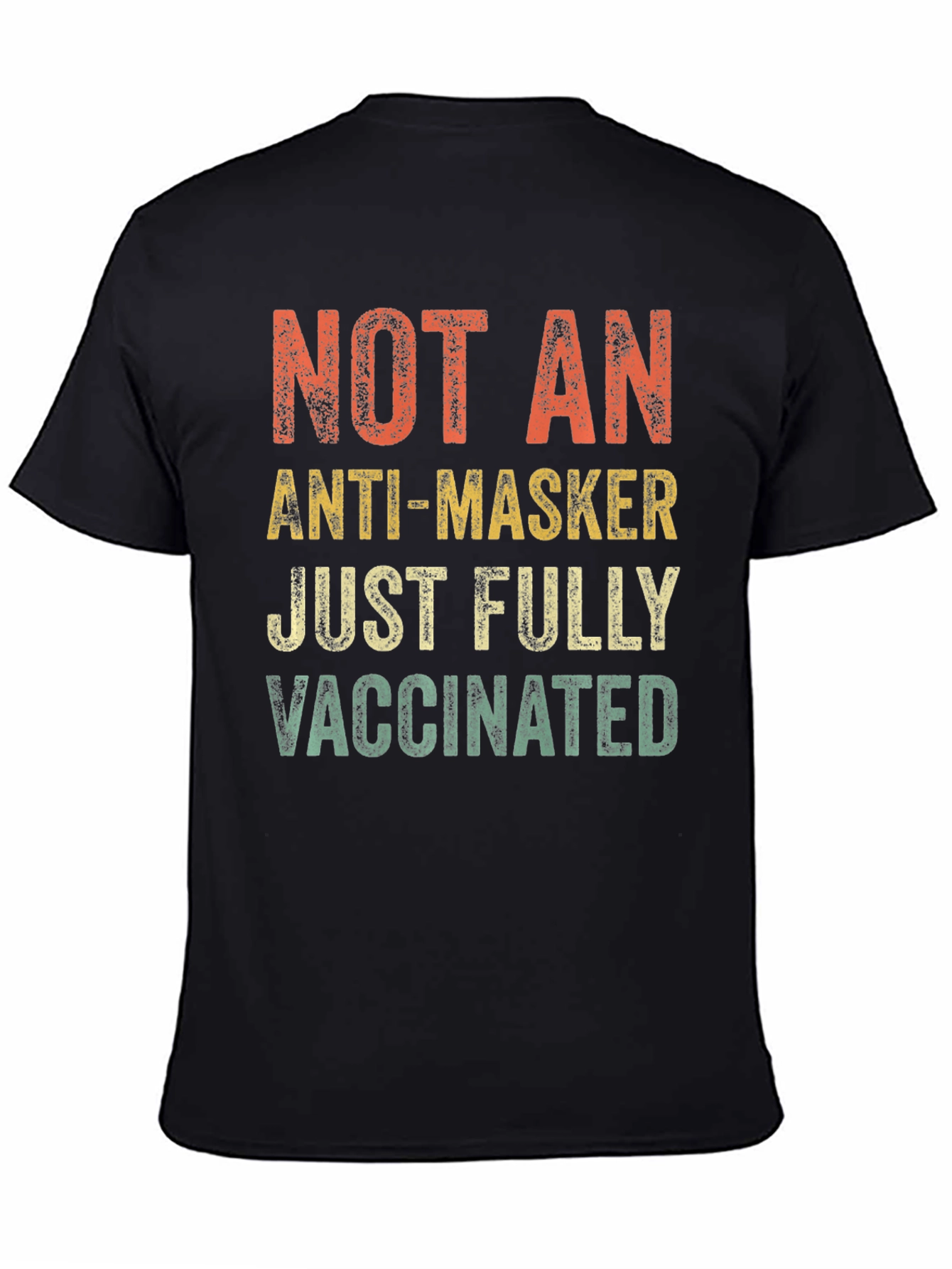 Black Fully Vaccinated T-Shirt - Anti Masker Alternative view 4