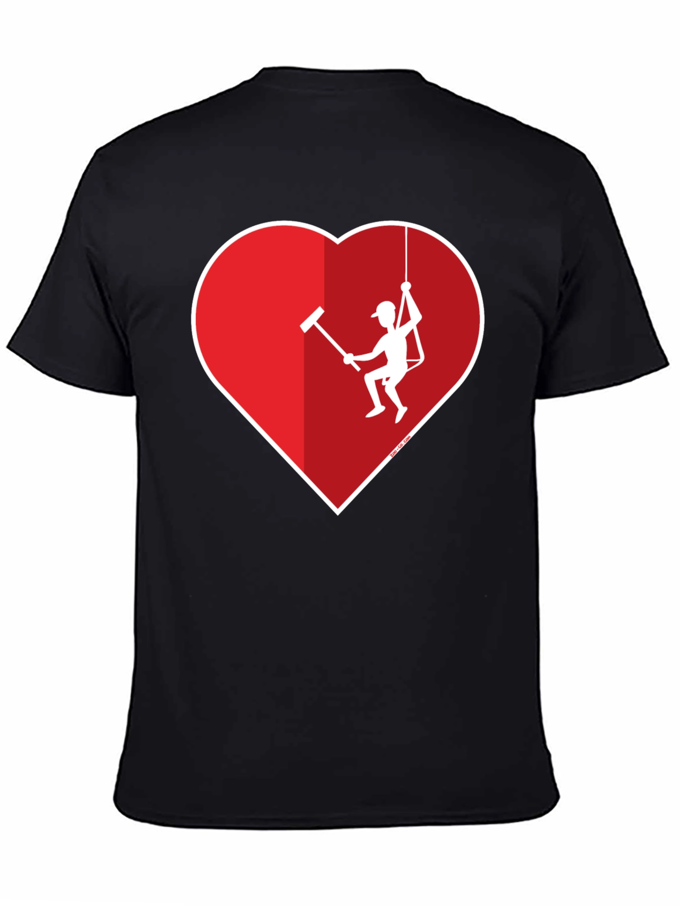 Black Heart Window Washer Graphic Tee view 4