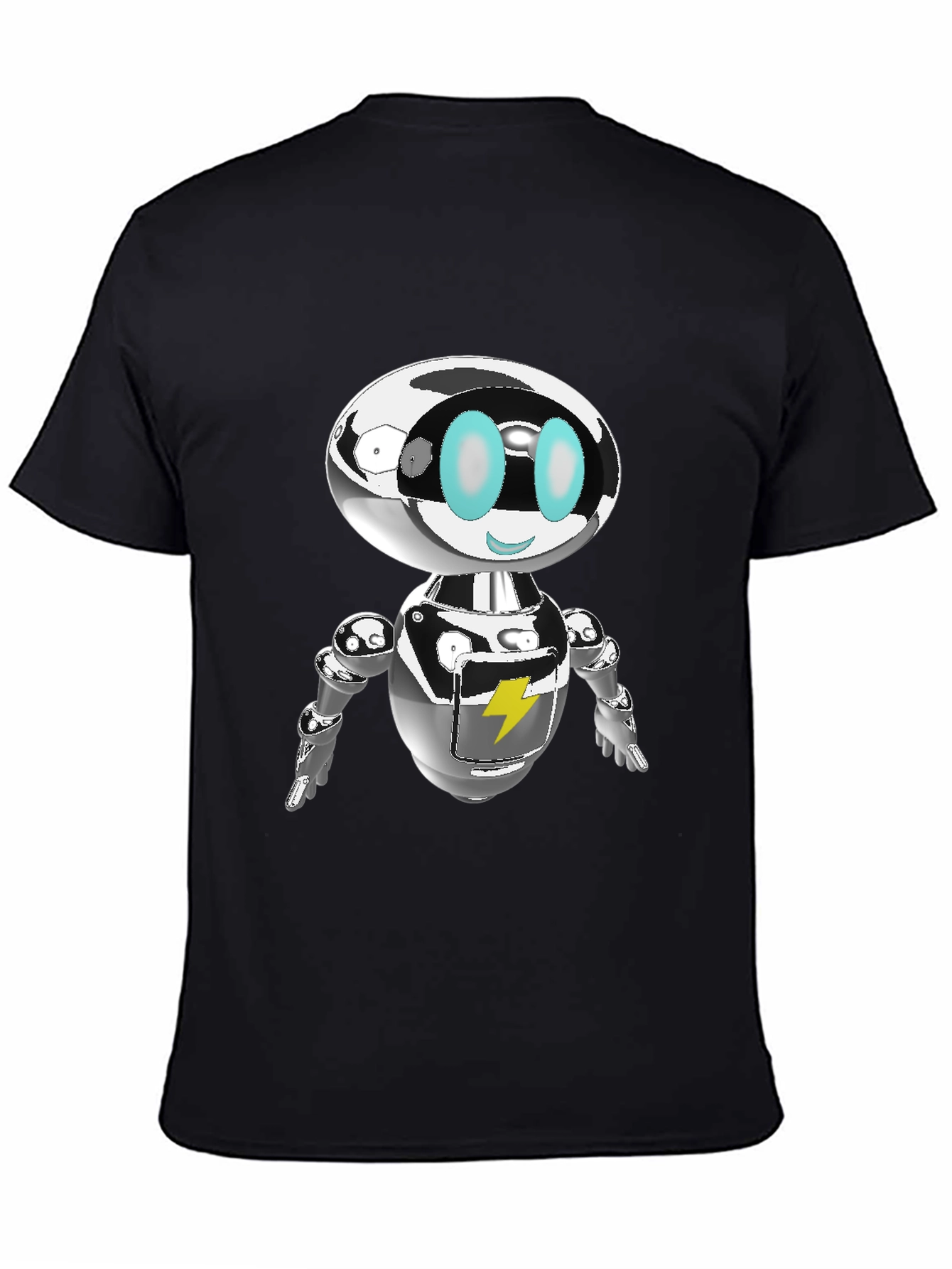 Black Retro Robot Graphic Tee - Sci-Fi Cool view 4