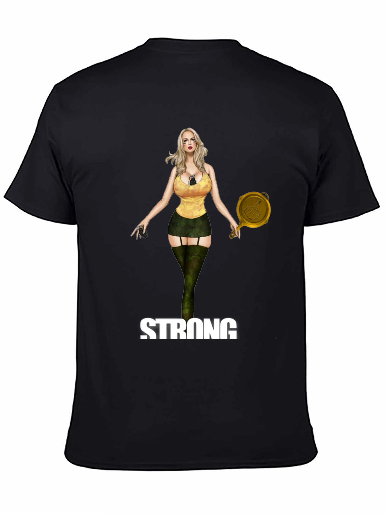 Black Strong Woman Graphic Black T-Shirt view 4