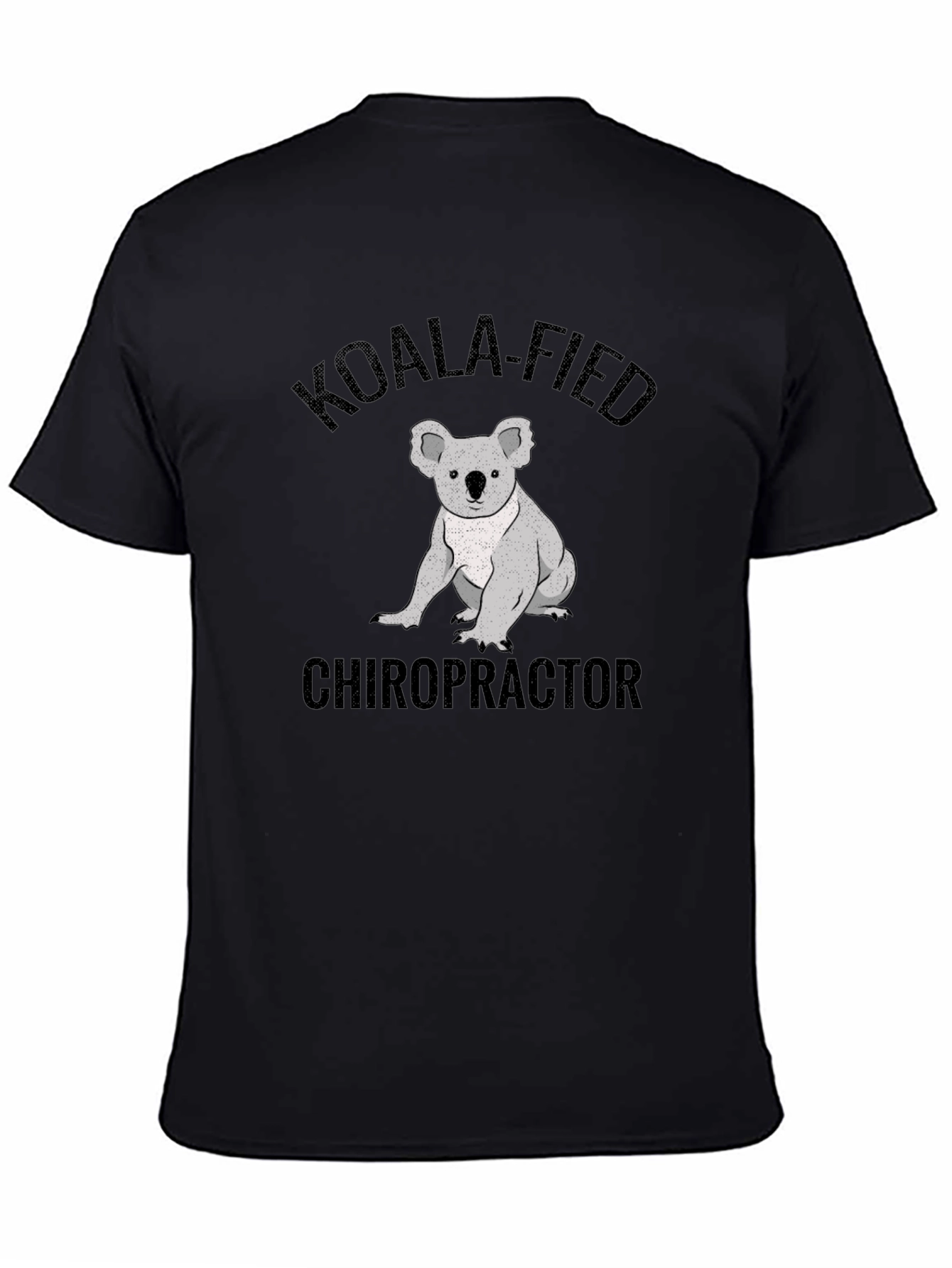 Black Koala-Fied Chiropractor T-Shirt - Funny Animal Tee view 4