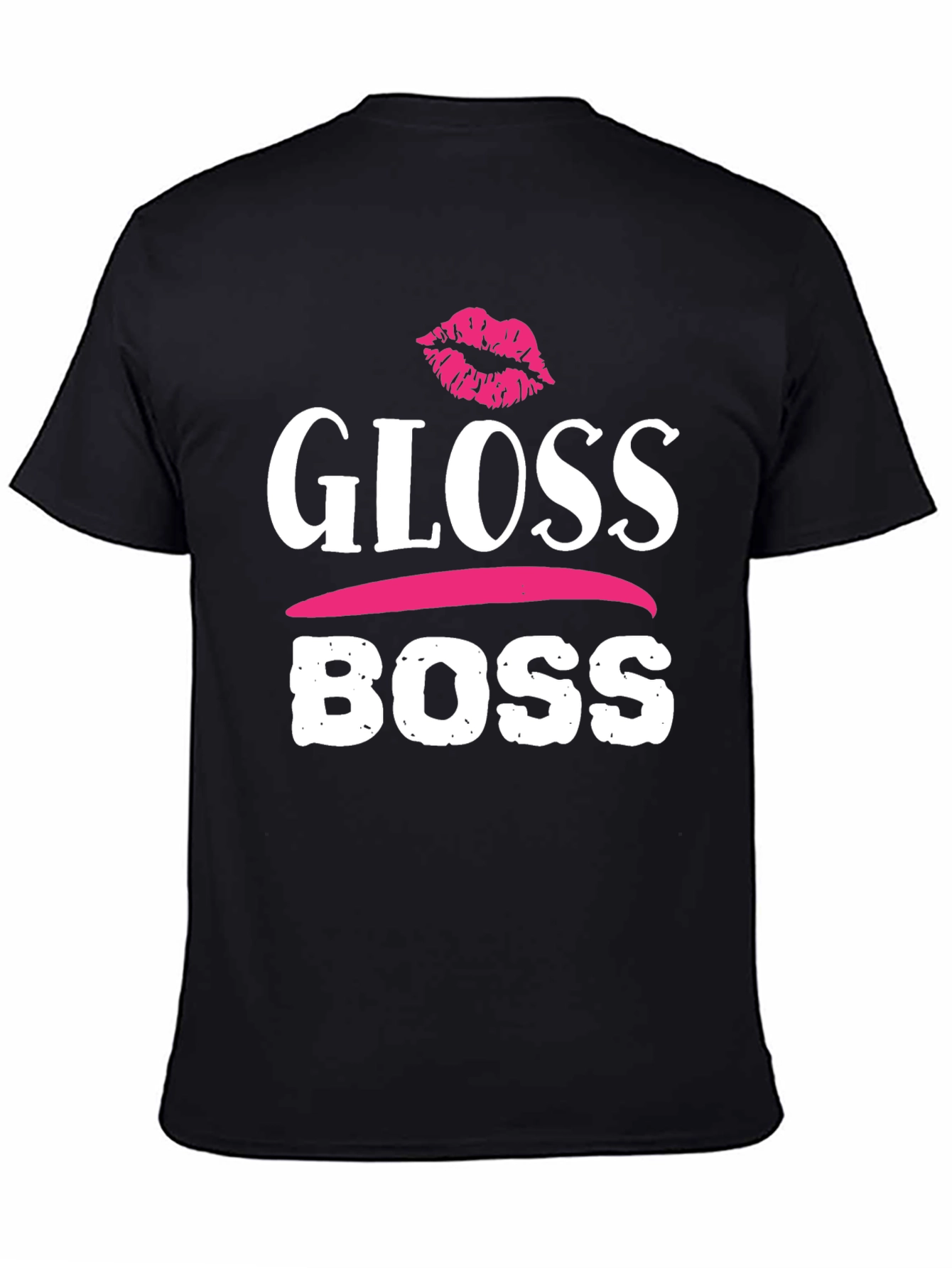 Black Gloss Boss Graphic Tee - Black Cotton T-Shirt view 4