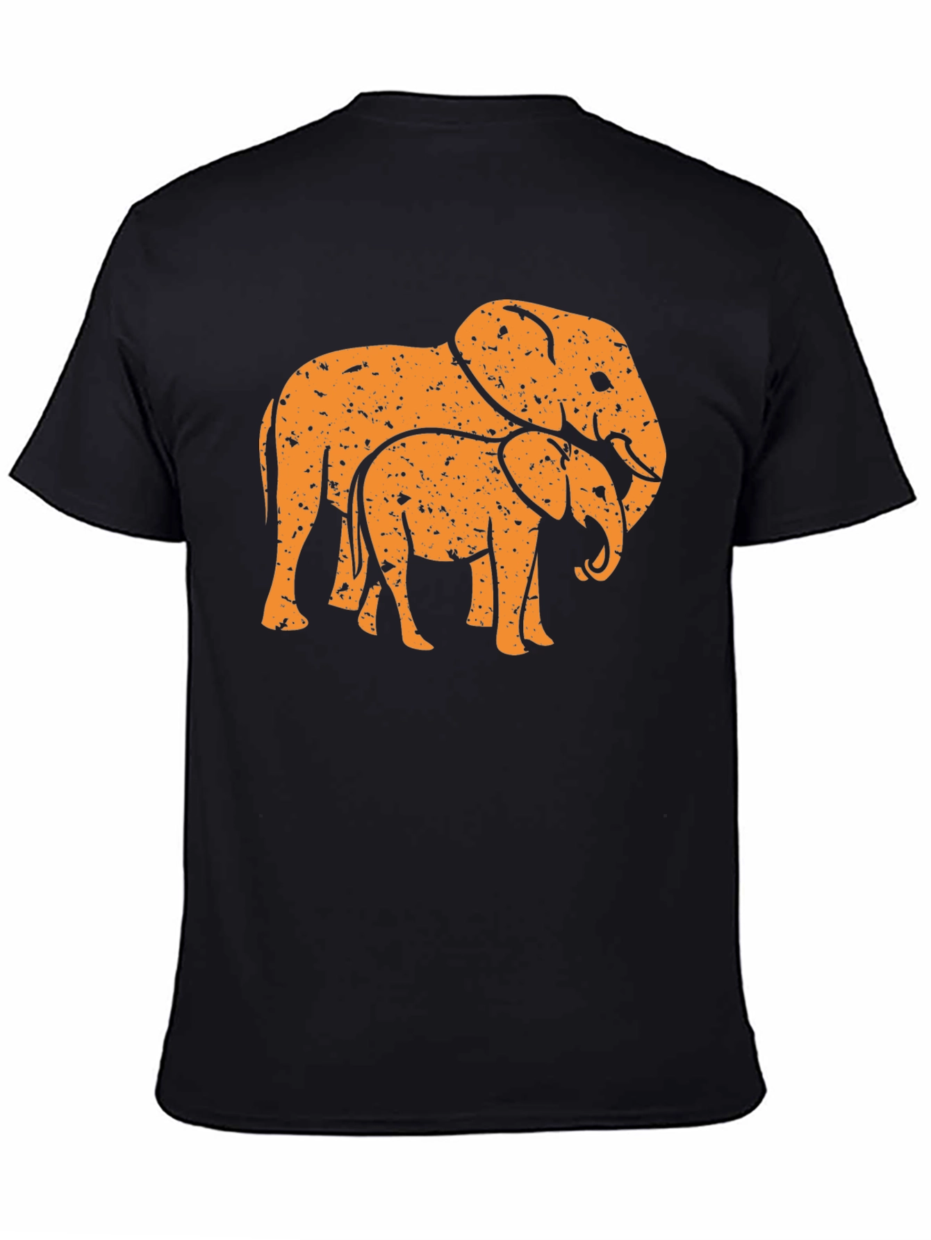 Black Elephant Family Black Graphic Tee view 4