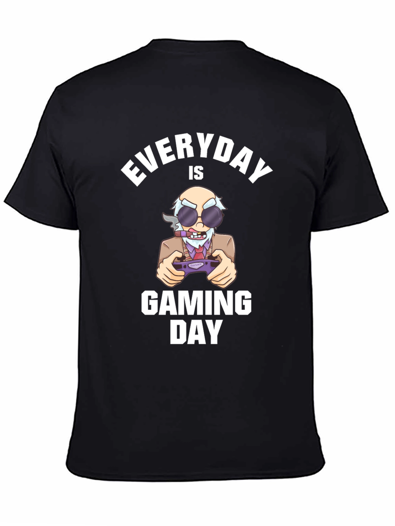 Black Everyday Is Gaming Day T-Shirt view 4