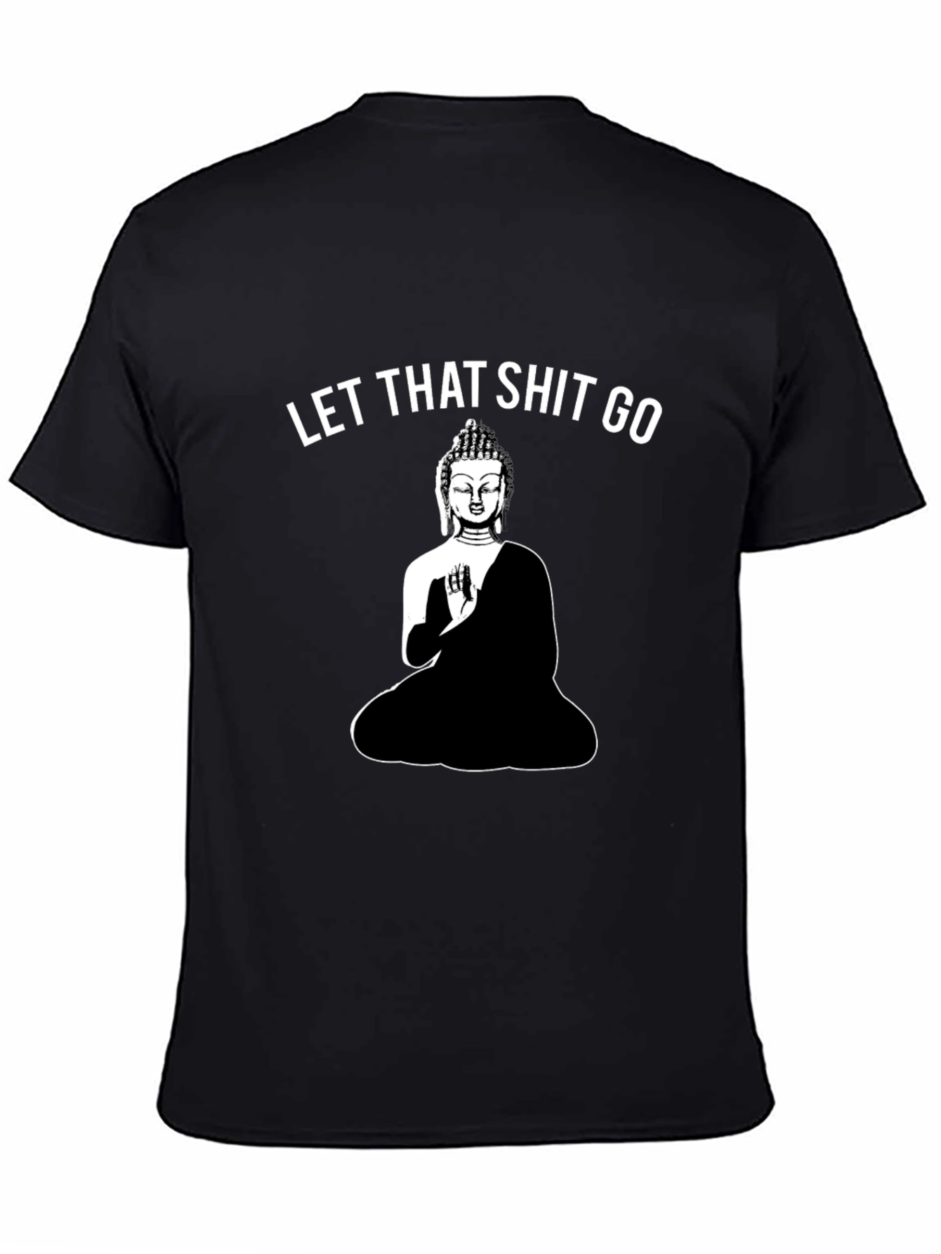 Black Let That Shit Go Buddha Graphic Tee - Black view 4