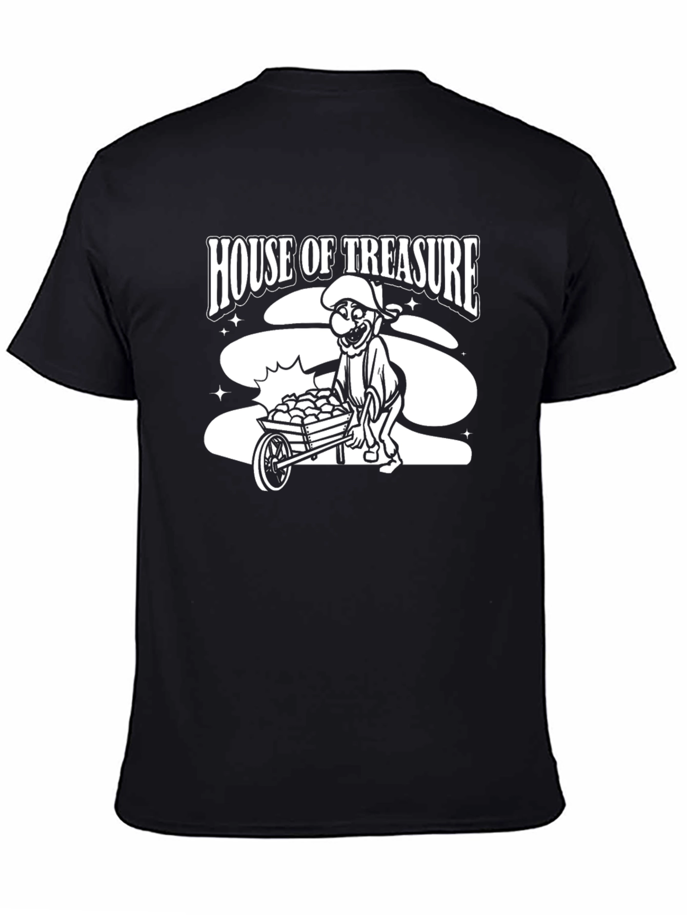 Black House of Treasure Graphic T-Shirt - Black Cotton Tee view 4