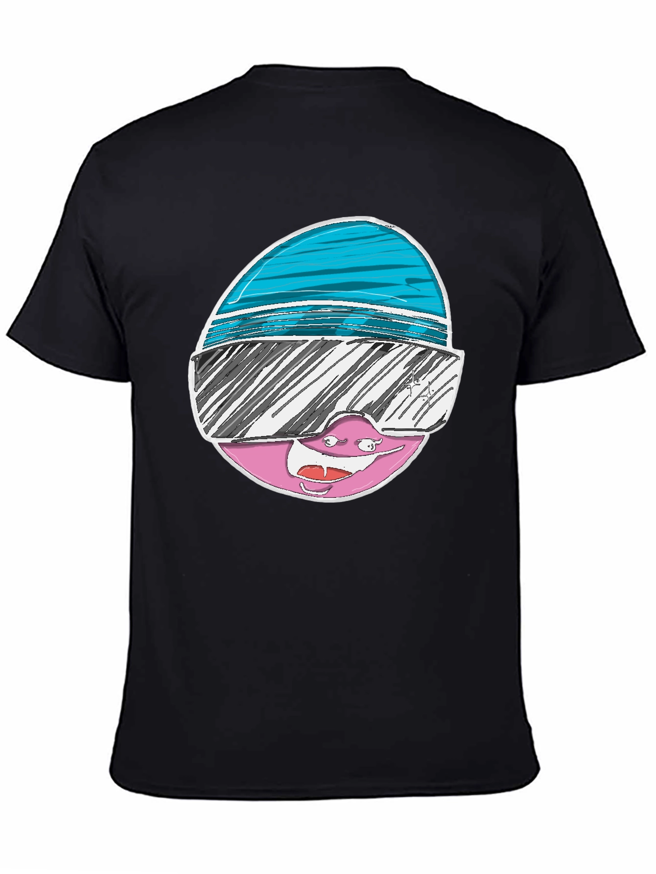 Black Cartoon Character Graphic Tee view 4