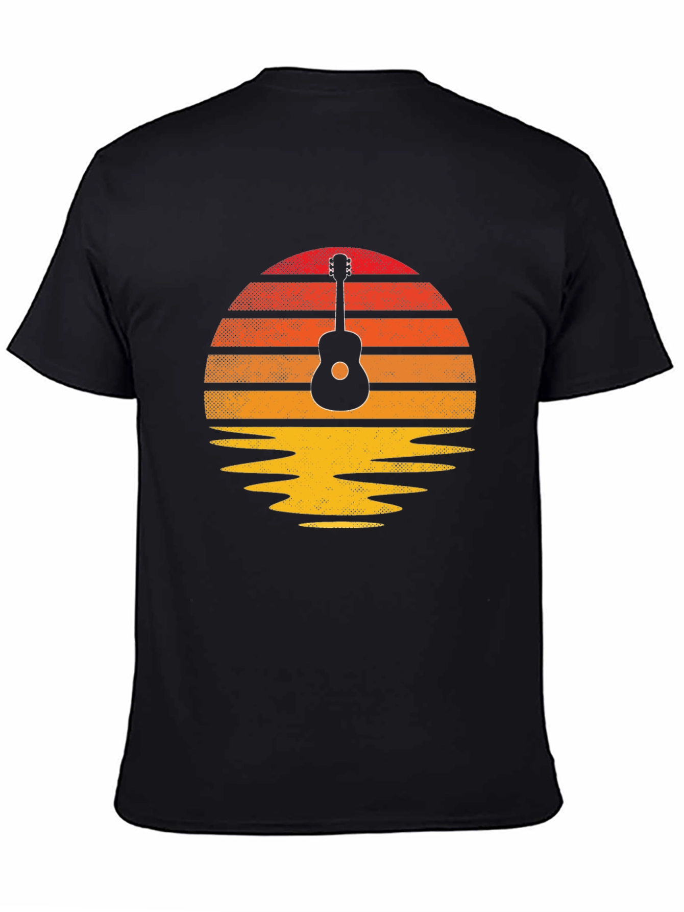 Black Guitar Sunset Graphic Tee - Retro Vibe view 4
