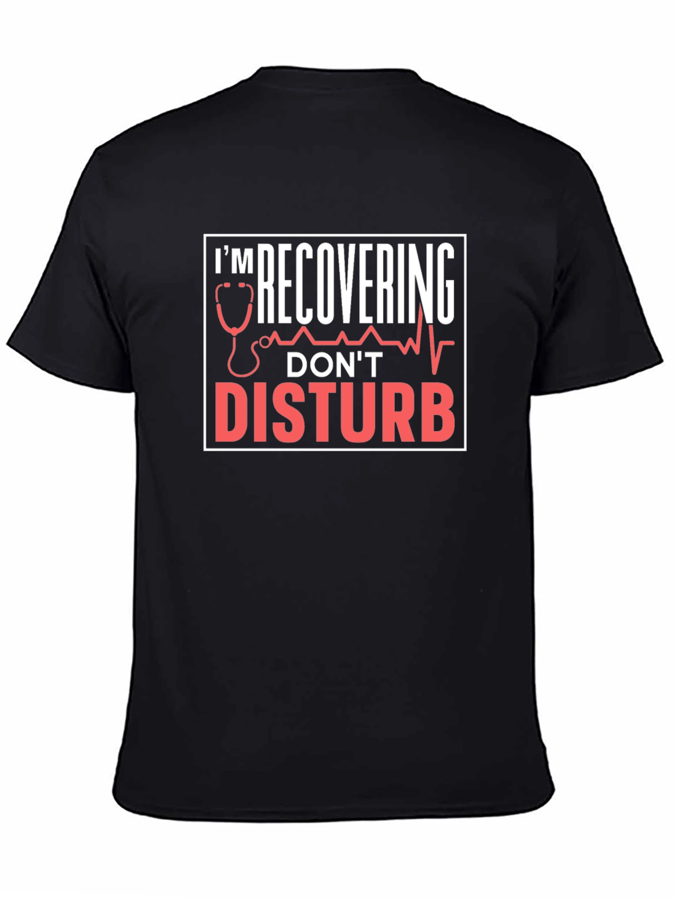 Black Recovering Don't Disturb Graphic Tee view 4