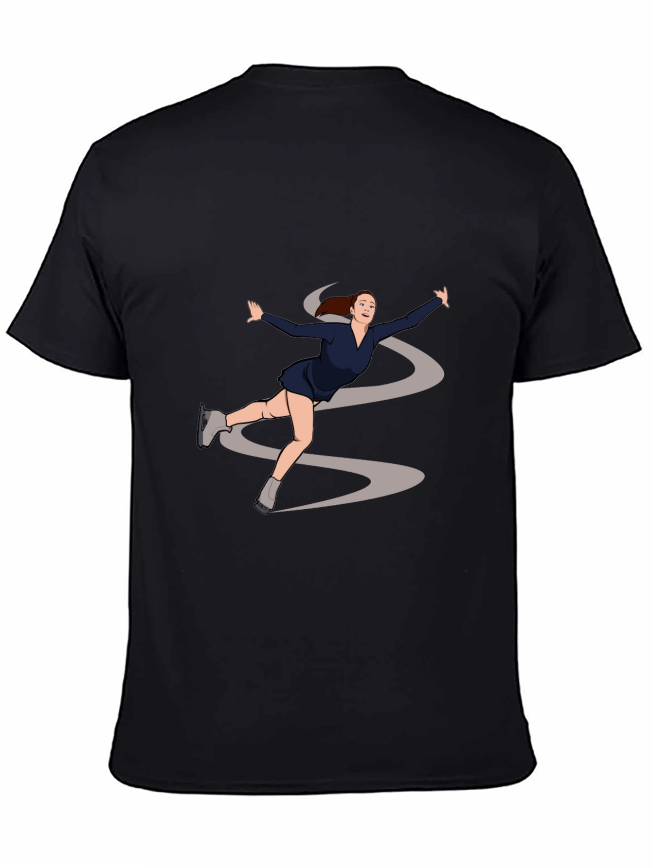 Black Figure Skating Graphic Tee - Black view 4