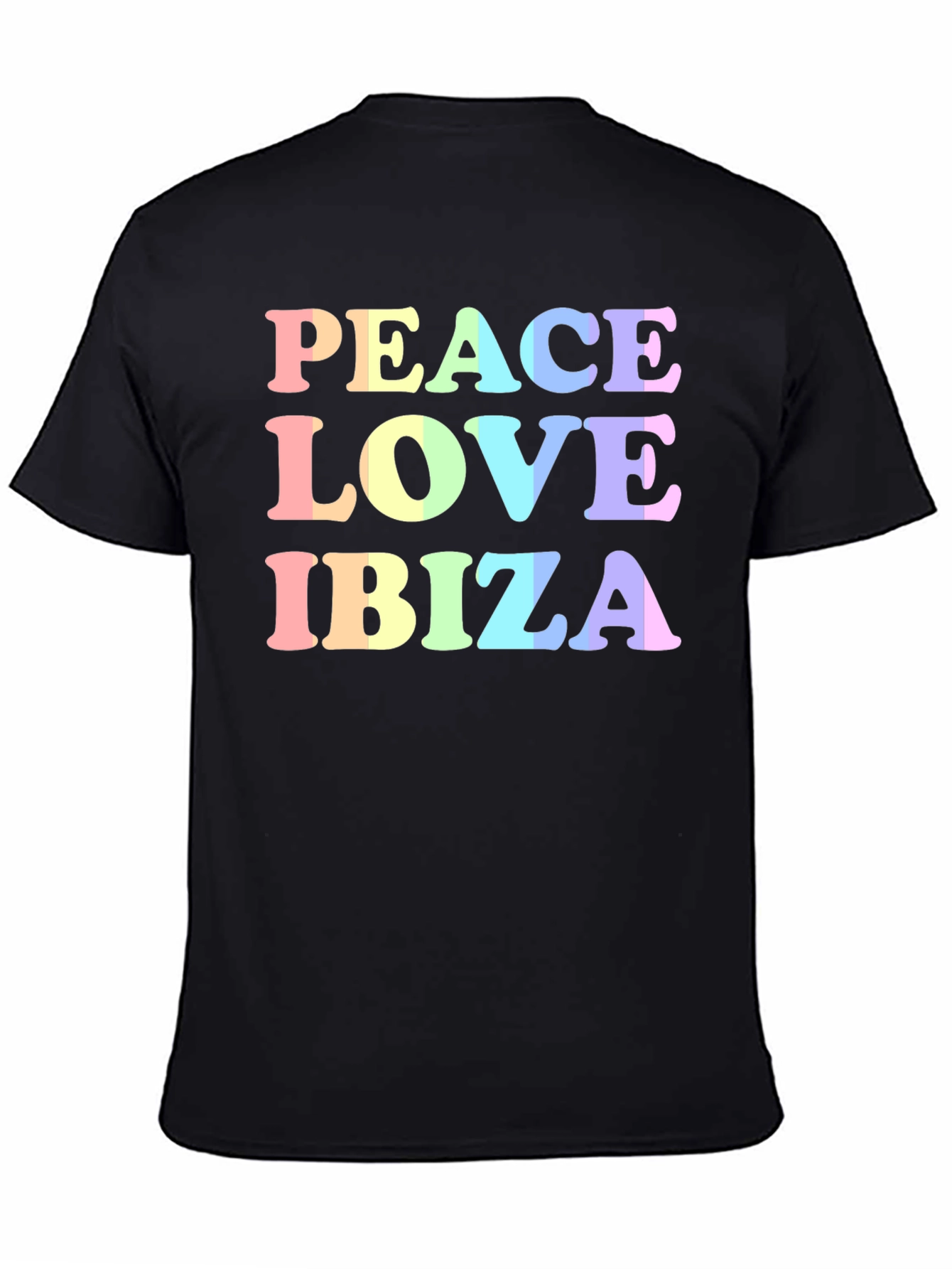 Black Peace Love Ibiza Graphic T-Shirt view 4