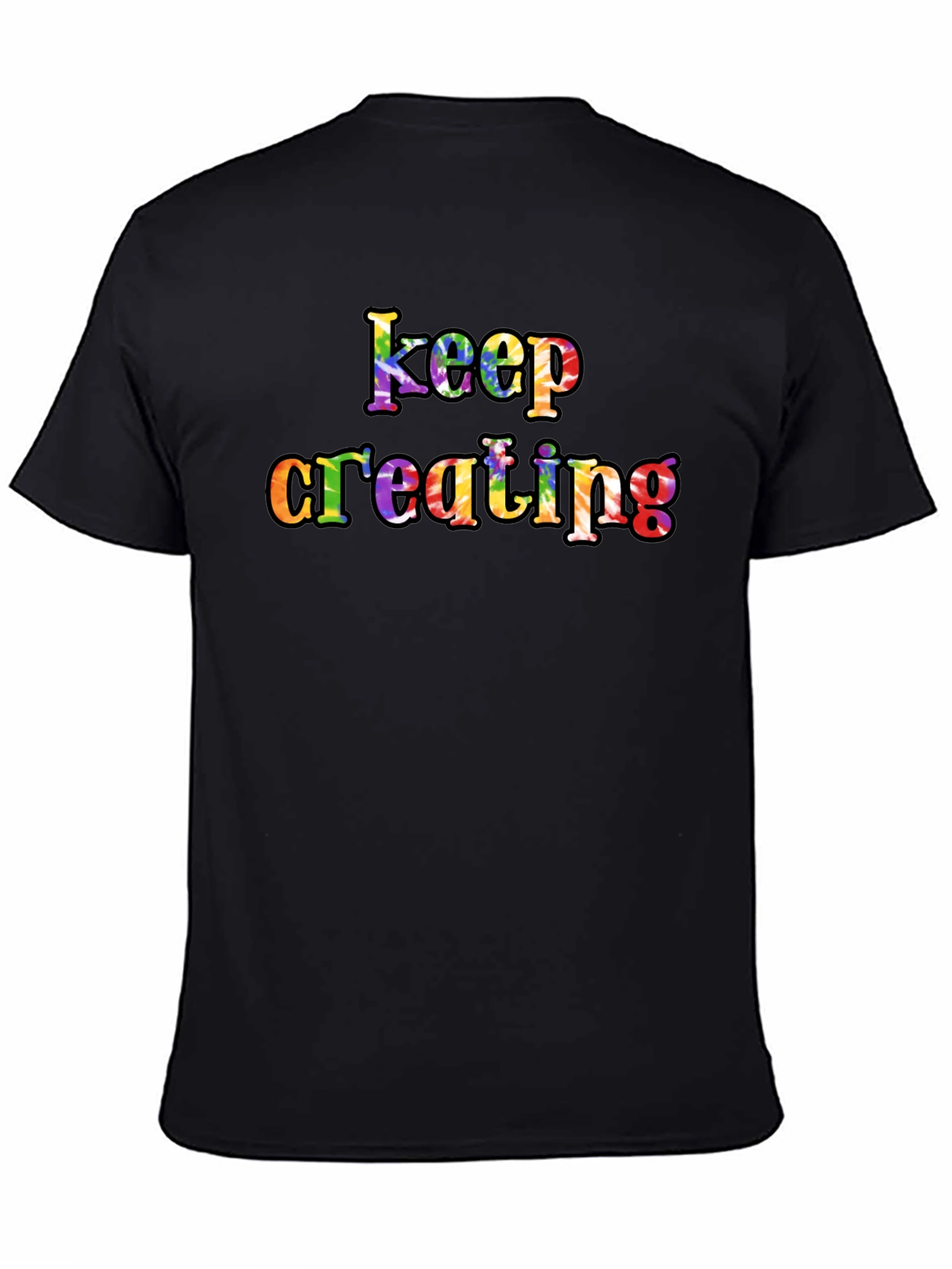 Black Keep Creating Rainbow Graphic T-Shirt - Unisex view 4