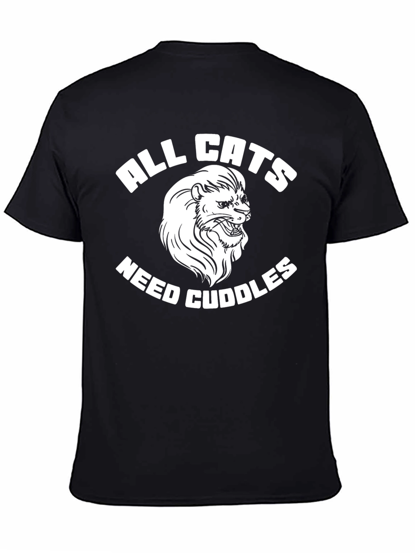Black All Cats Need Cuddles T-Shirt - Funny Cat Lover Tee view 4