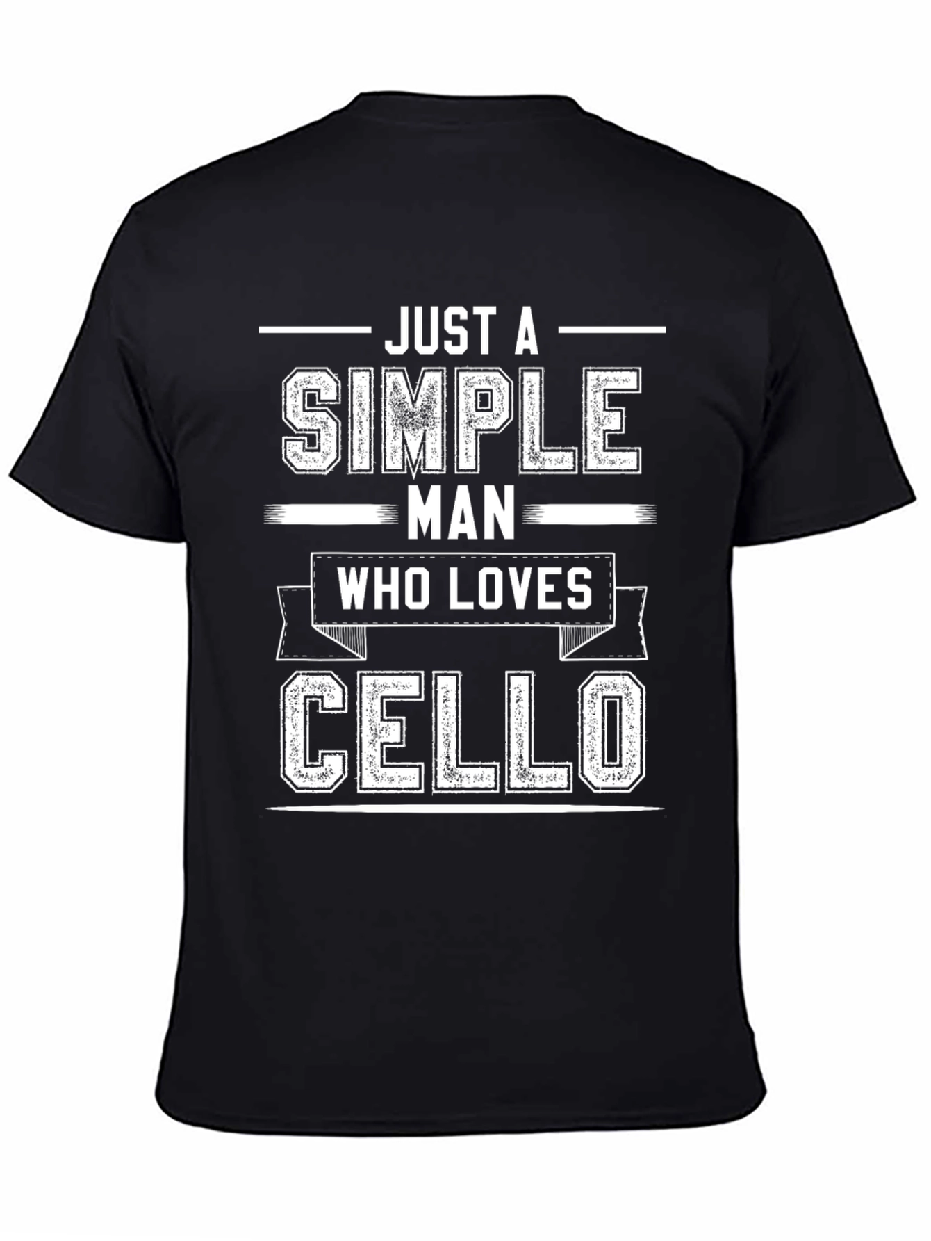 Black Simple Man Cello Graphic Tee view 4
